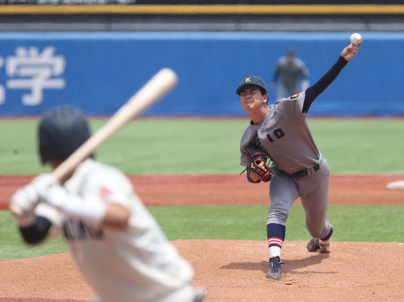全日本大学野球選手権　準決勝　東北福祉大対慶大　先発した慶大・渡辺和大（撮影・柴田隆二）