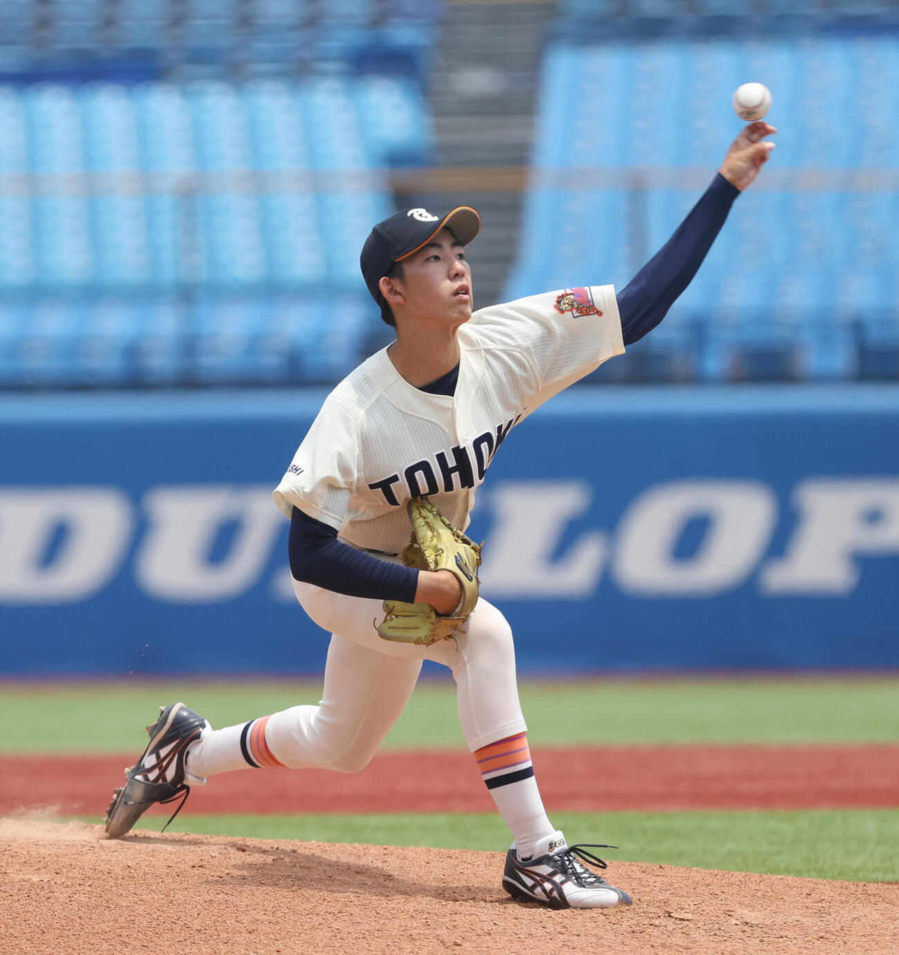 全日本大学野球選手権　準決勝　東北福祉大対慶大　先発した東北福祉大・舩曳壮汰（撮影・柴田隆二）（＝2026年6月13日）　