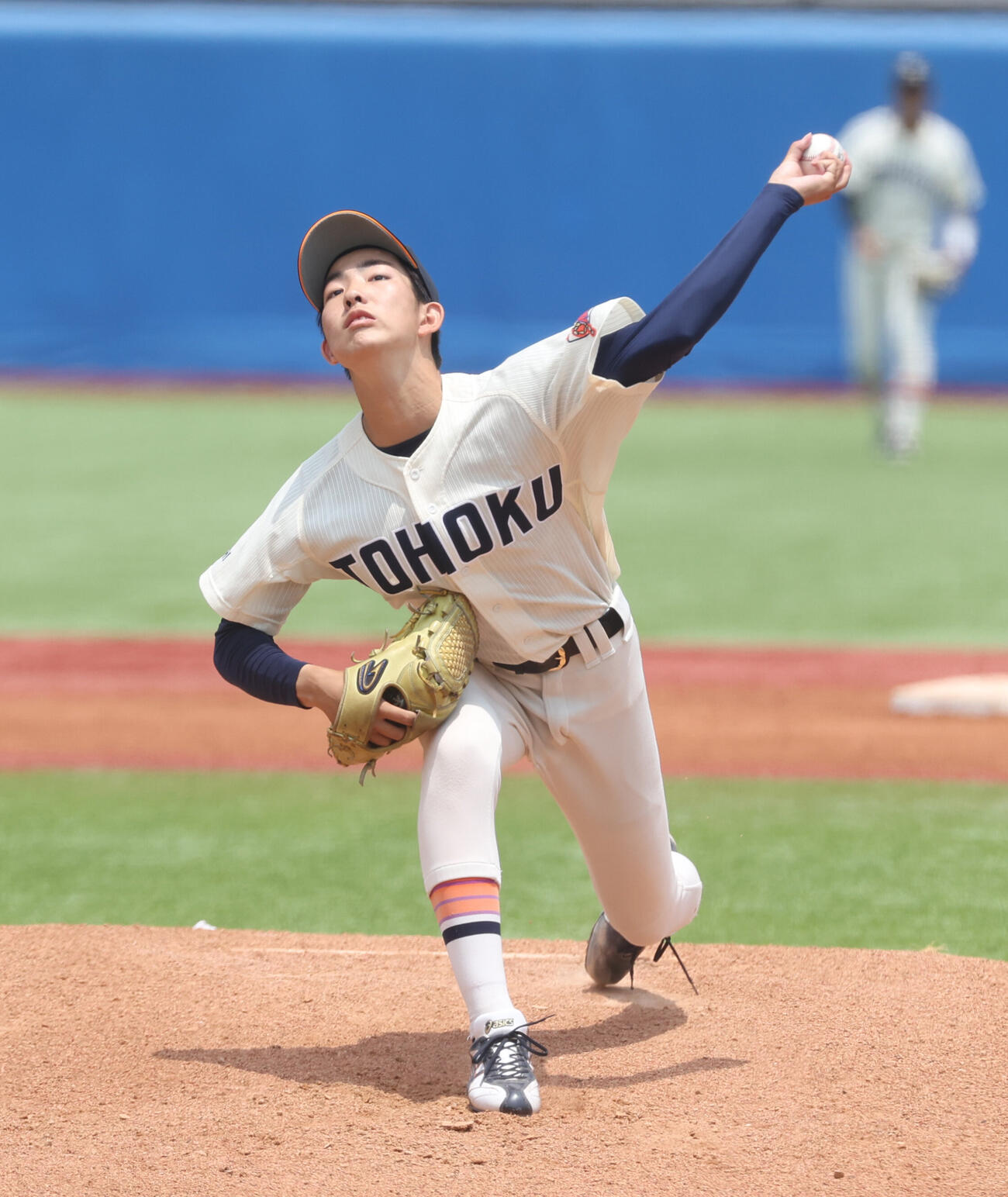 全日本大学野球選手権　準決勝　東北福祉大対慶大　先発した東北福祉大・舩曳壮汰（撮影・柴田隆二）