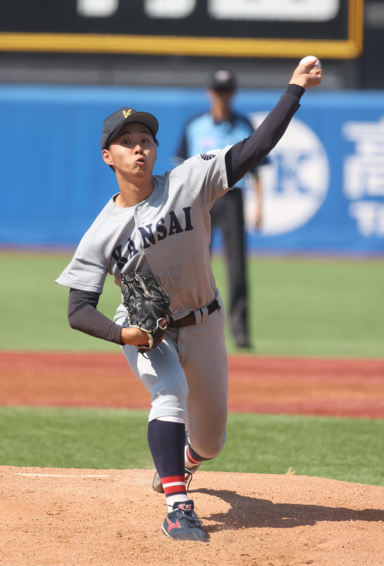 国学院大対関大　先発した関大・米沢友翔（撮影・柴田隆二）