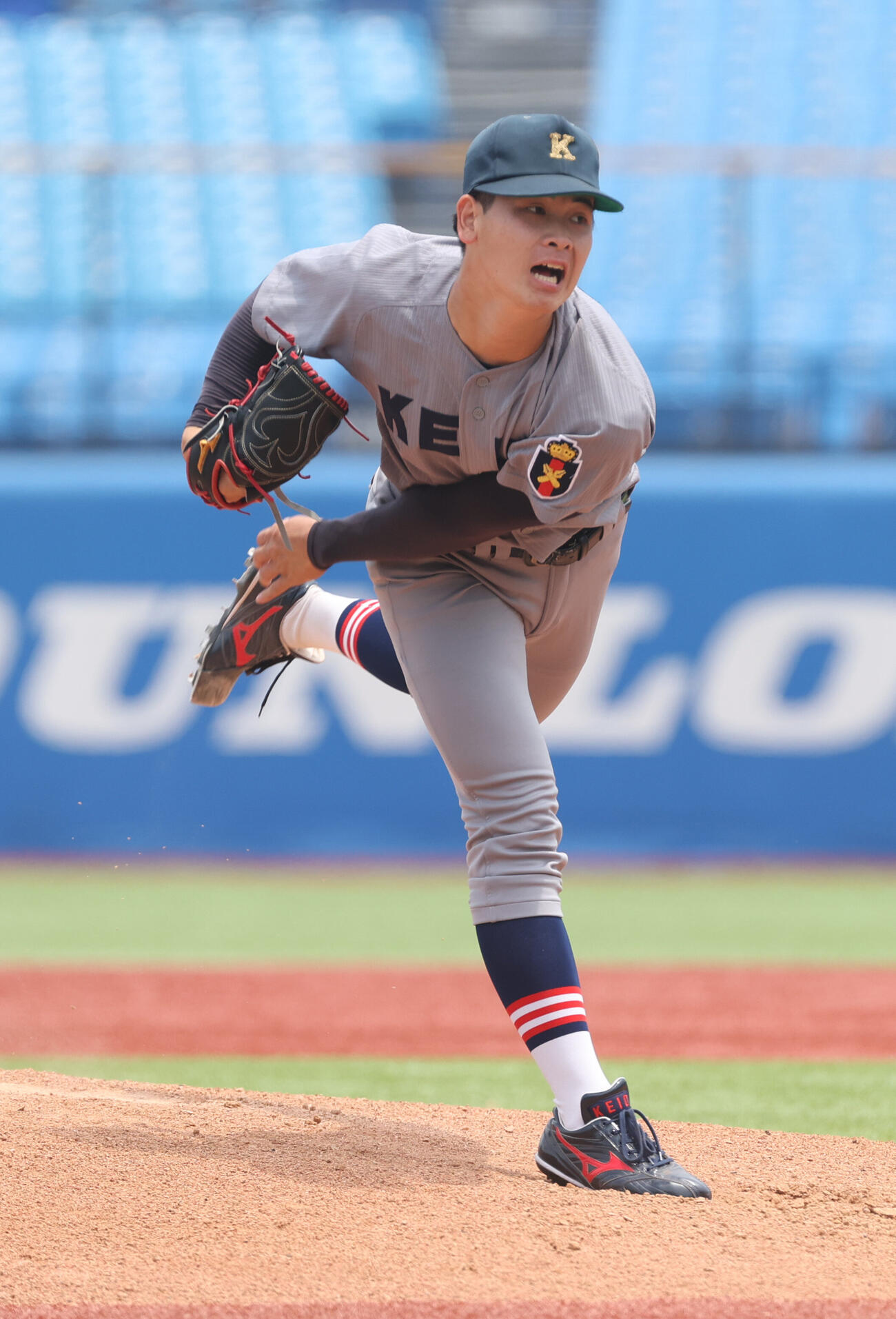 全日本大学野球選手権　準決勝　東北福祉大対慶大　先発した慶大・渡辺和大（撮影・柴田隆二）