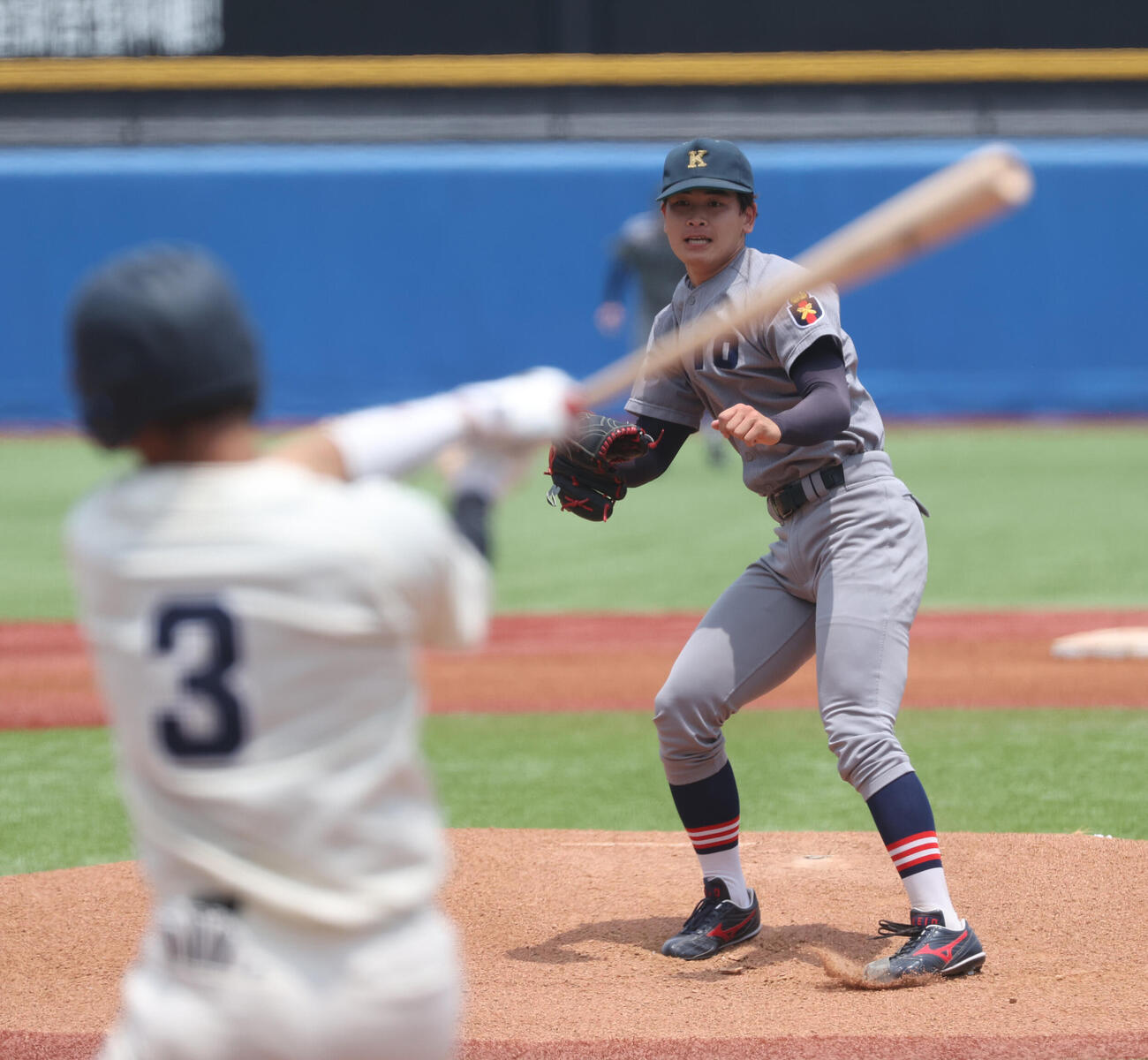 全日本大学野球選手権　準決勝　東北福祉大対慶大　先発した慶大・渡辺和大（撮影・柴田隆二）