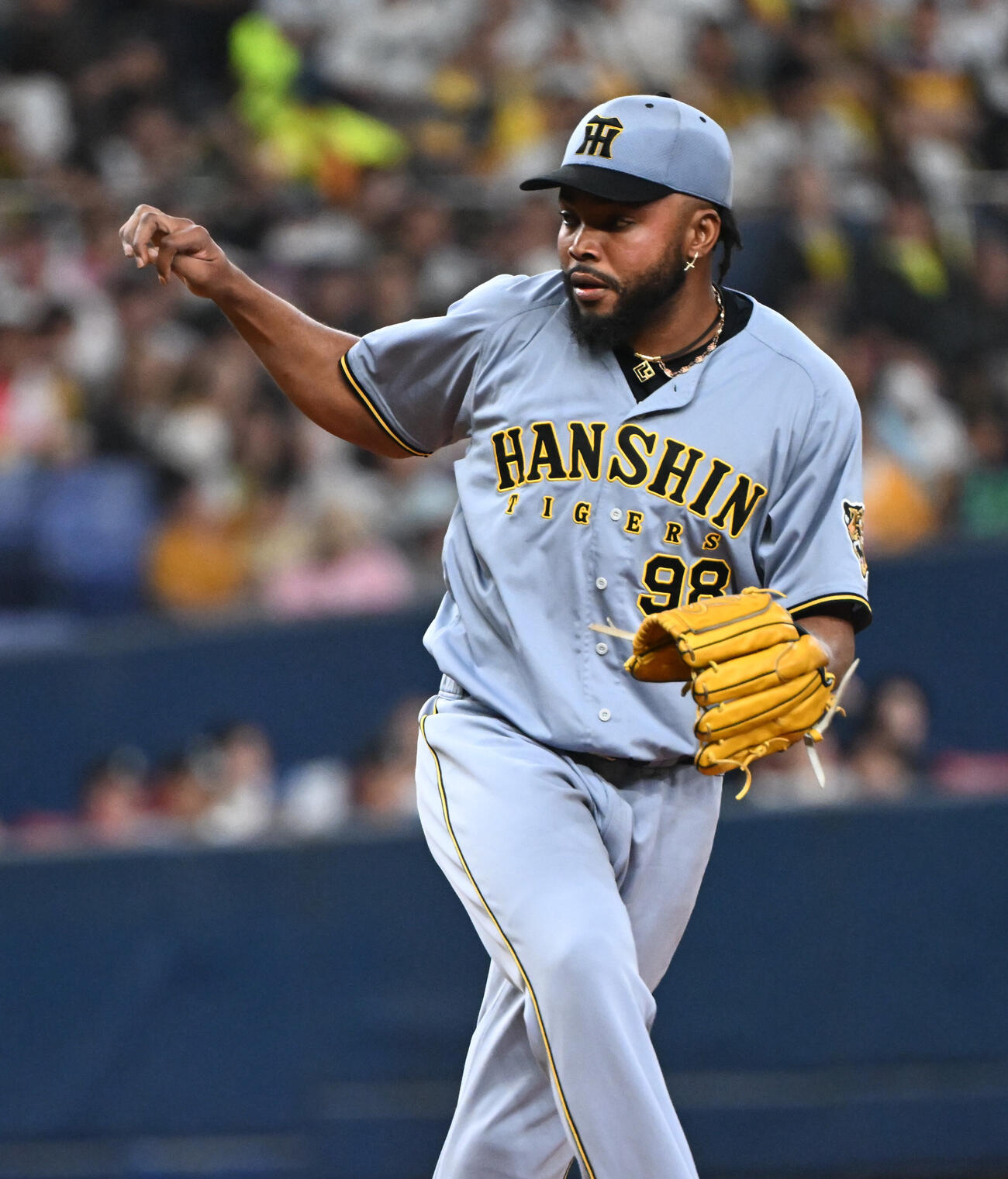 オリックス対阪神　9回に登板する阪神ラファエル・ドリス（撮影・和賀正仁）