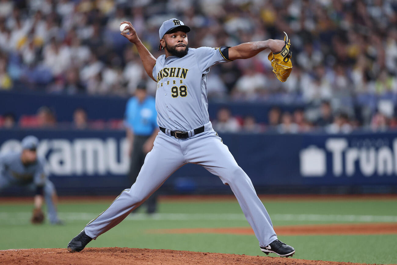 オリックス対阪神　阪神5番手のラファエル・ドリス（撮影・前田充）