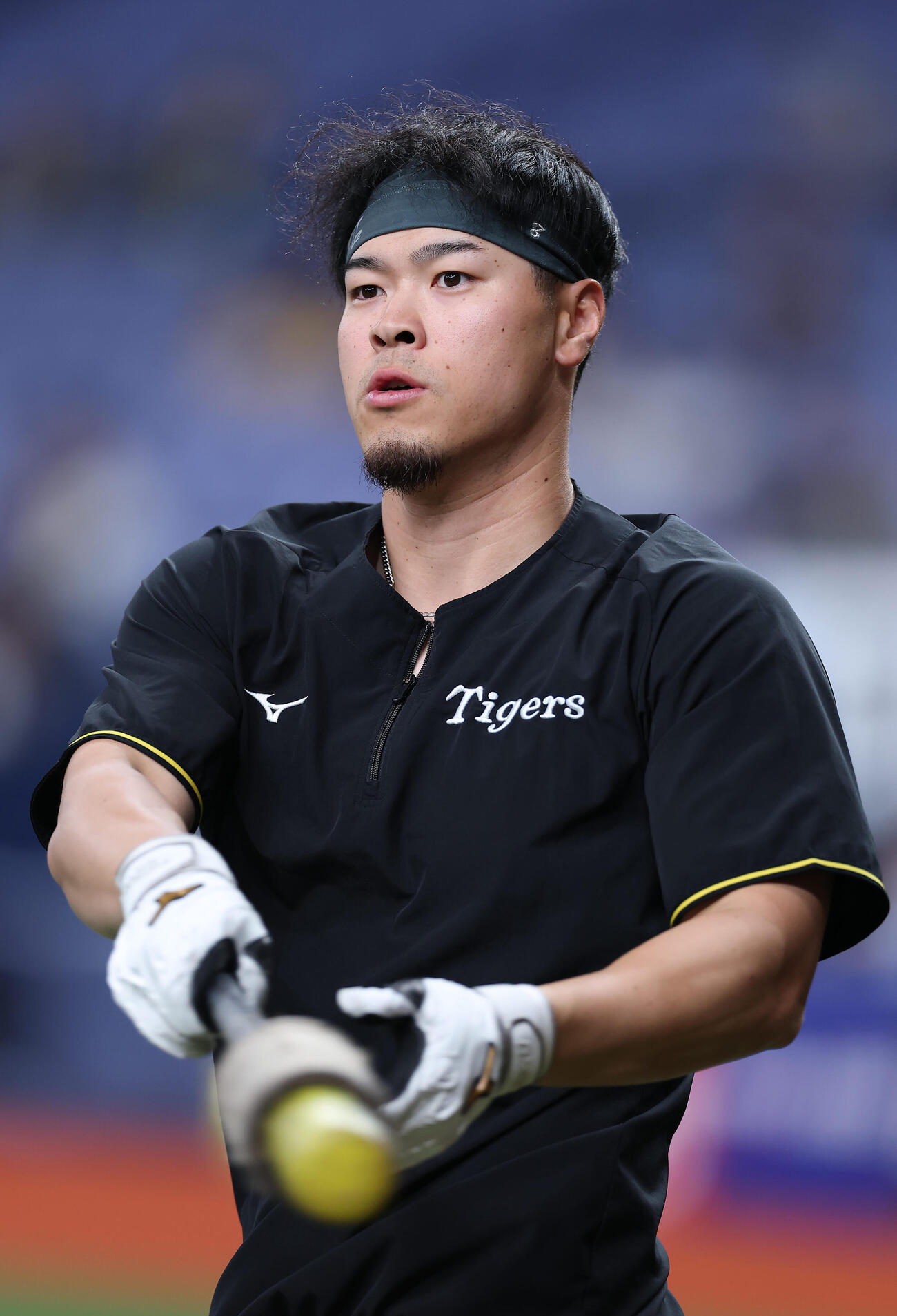 オリックス対阪神　打撃練習を行う阪神佐藤輝明（撮影・前田充）