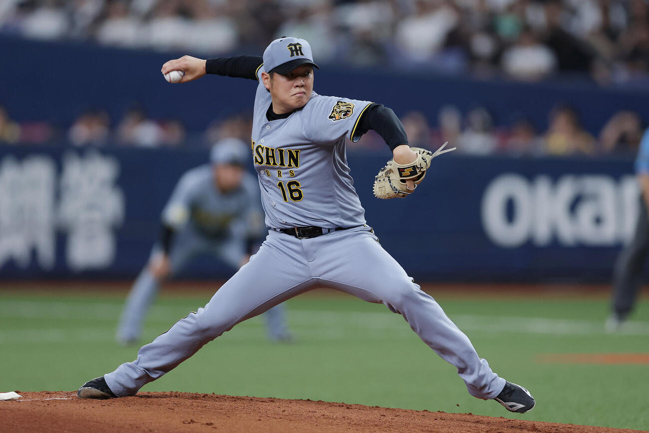 オリックス対阪神　力投する阪神先発の西勇輝（撮影・前田充）＝2026年6月14日