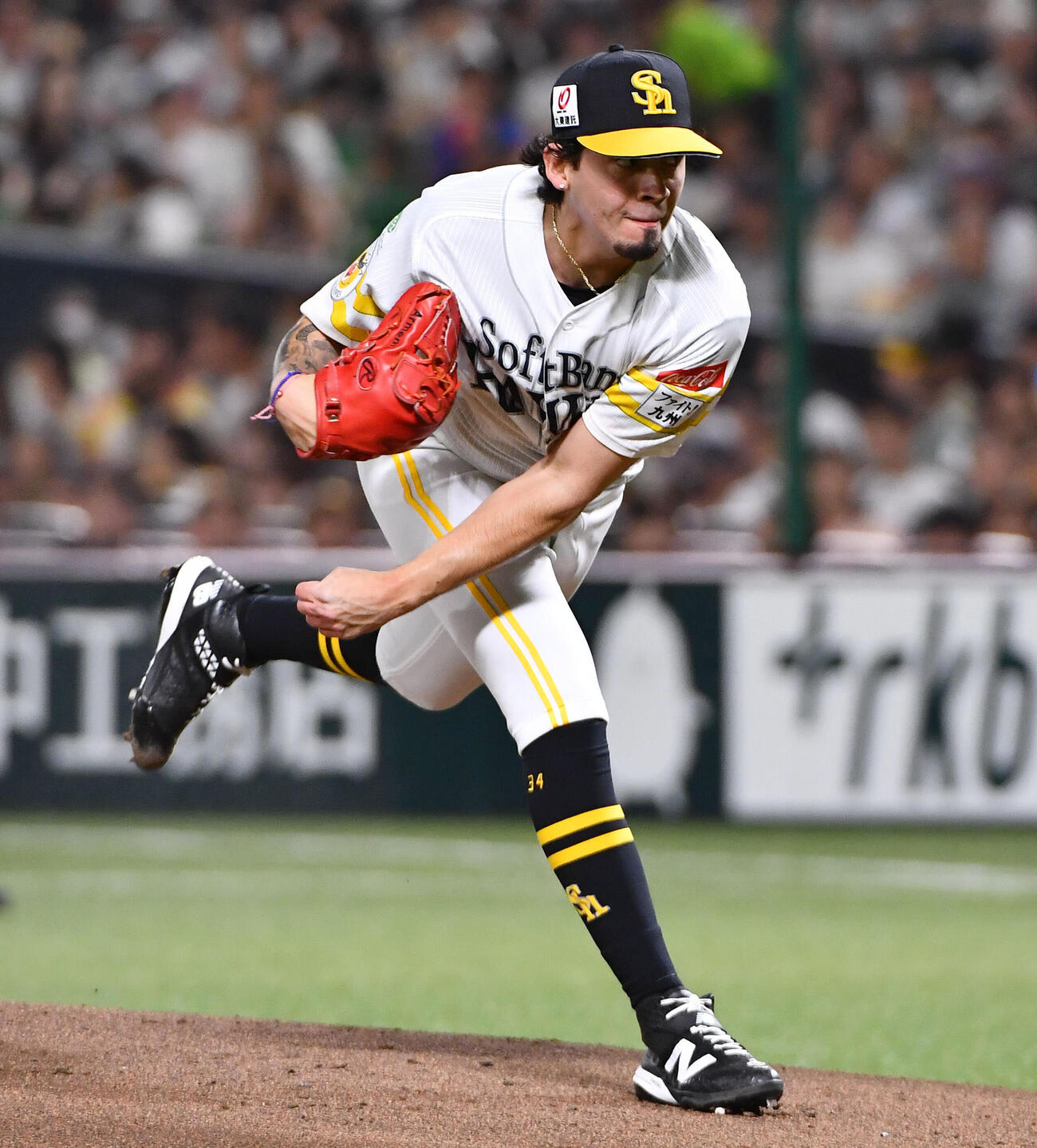 ソフトバンク対ヤクルト　ソフトバンク先発のアレクサンダー・アルメンタ（撮影・岩下翔太）