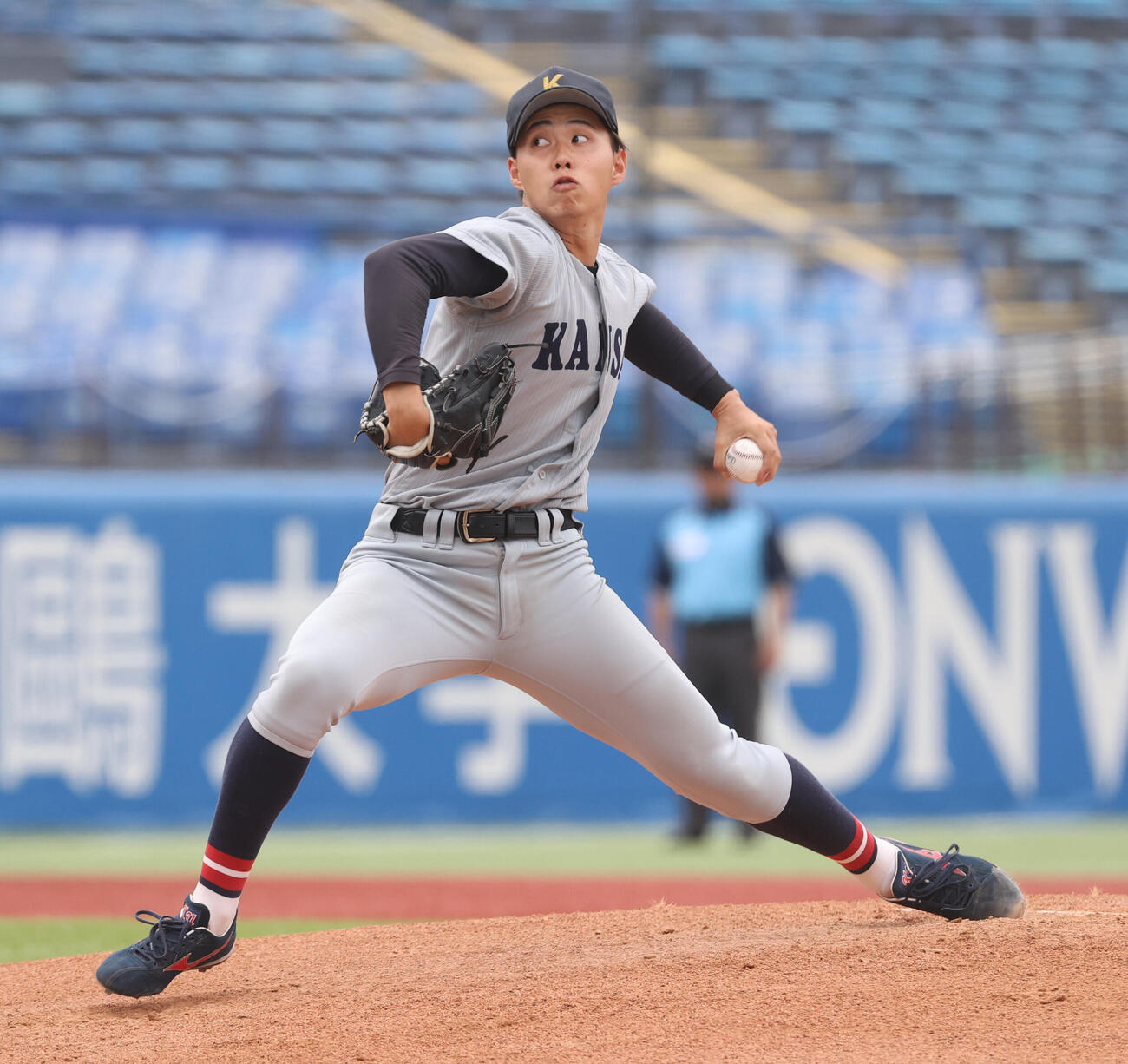 全日本大学野球選手権決勝　関大対慶大　先発した関大・米沢友翔（撮影・柴田隆二）（＝2026年6月14日）　