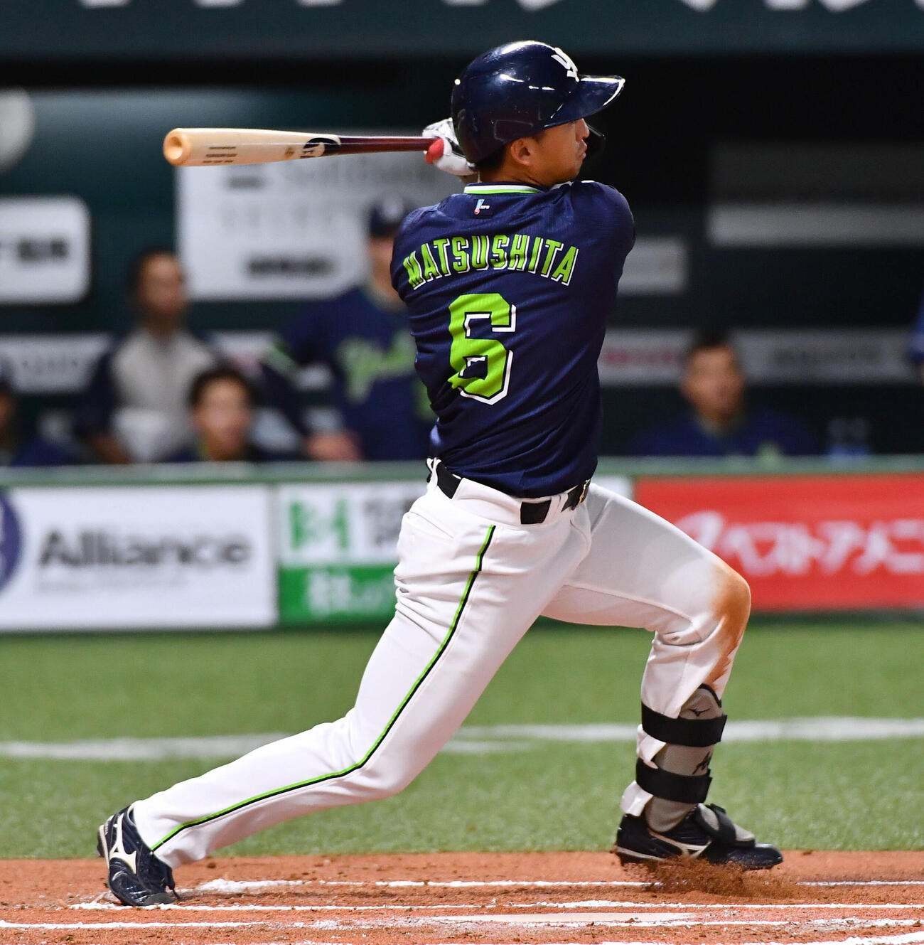 ソフトバンク対ヤクルト　6回表ヤクルト2死二塁、松下歩叶は左前適時打を放つ（撮影・岩下翔太）