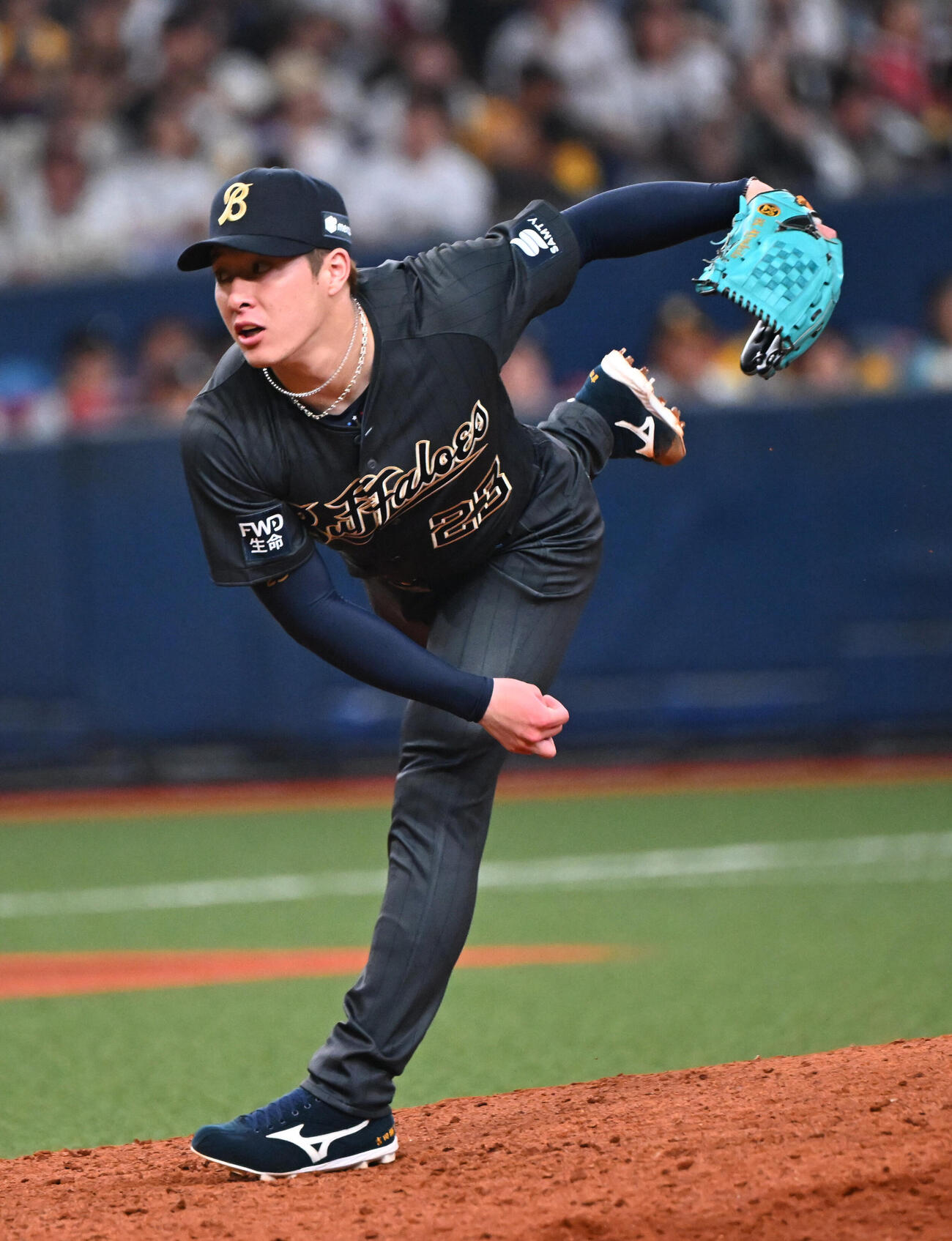 オリックス対阪神　10回に登板するオリックス吉田輝星（撮影・和賀正仁）