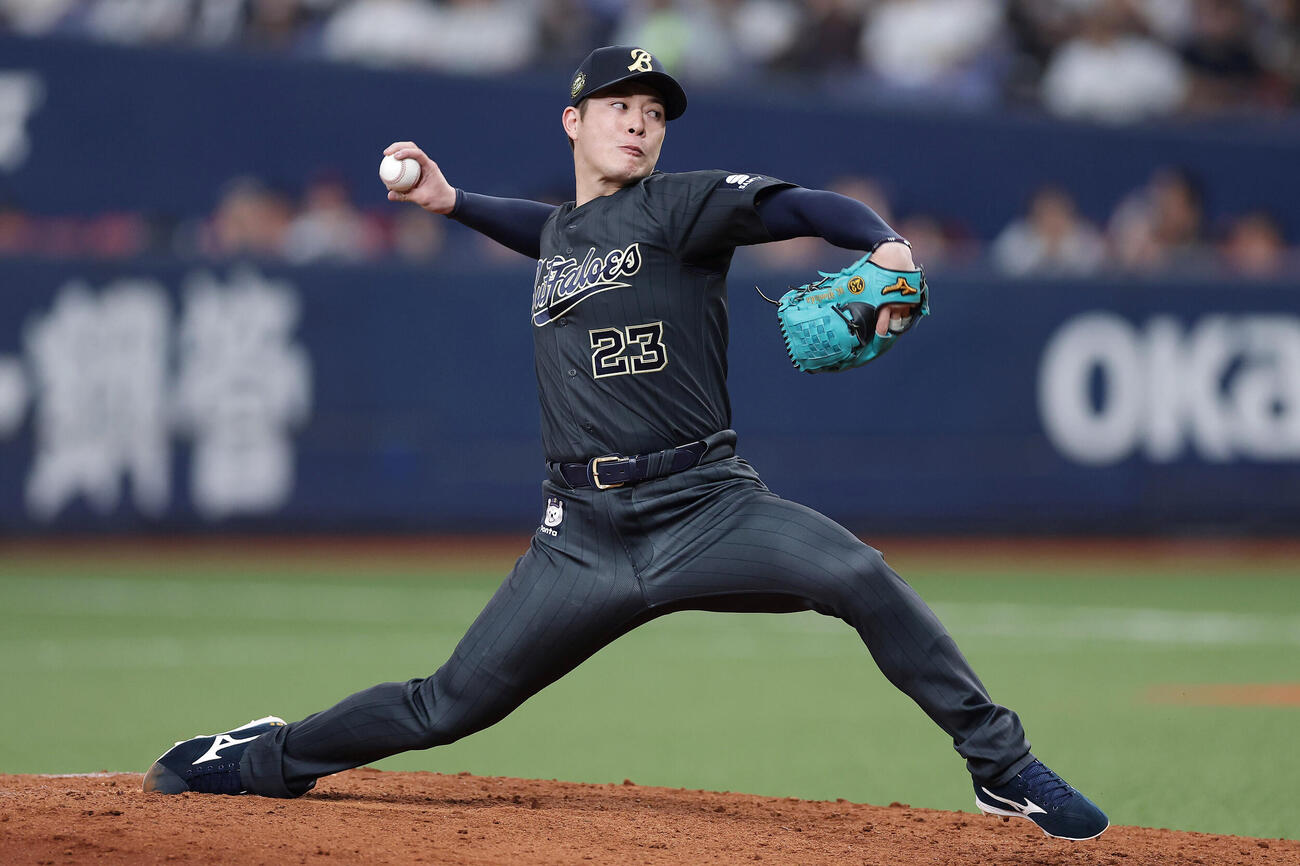 オリックス対阪神　オリックス6番手の吉田輝星（撮影・前田充）