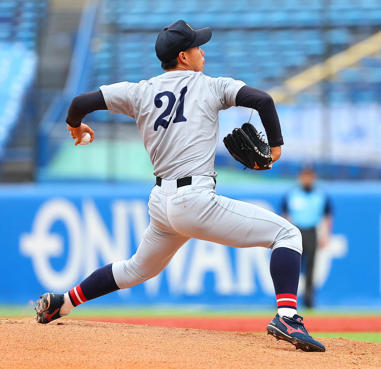 全日本大学野球選手権　決勝　関大対慶大　関大先発の米沢友翔（撮影・野上伸悟）