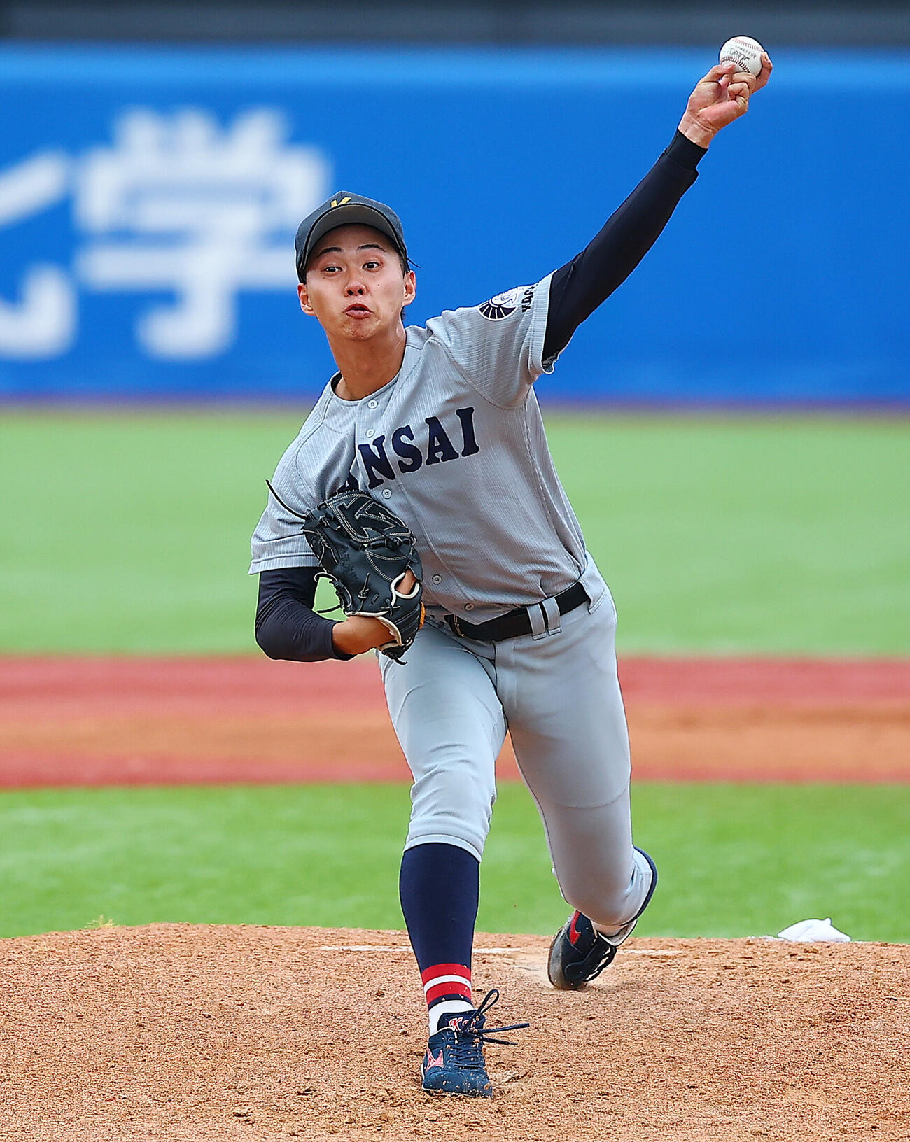 全日本大学野球選手権　決勝　関大対慶大　る関大先発の米沢友翔（撮影・野上伸悟）