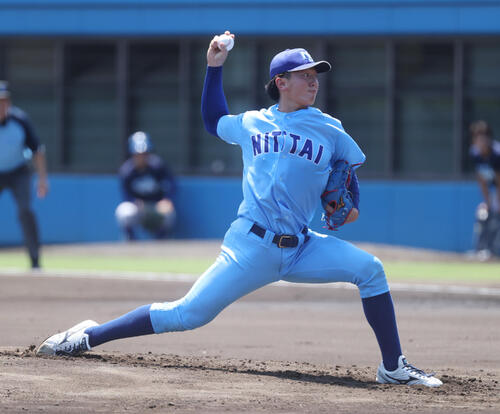 B組で先発した日体大・馬場拓海(撮影・柴田隆二)