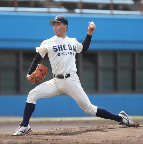 B組で先発した大商大・星野世那(撮影・柴田隆二)