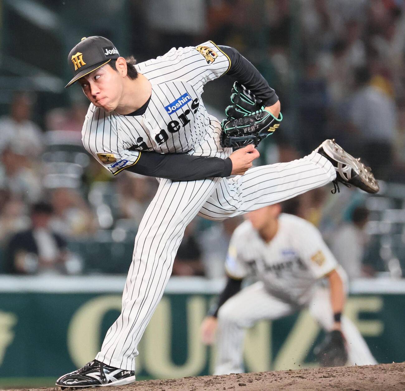 阪神対西武　力投する阪神2番手の工藤泰成（撮影・宮崎幸一）