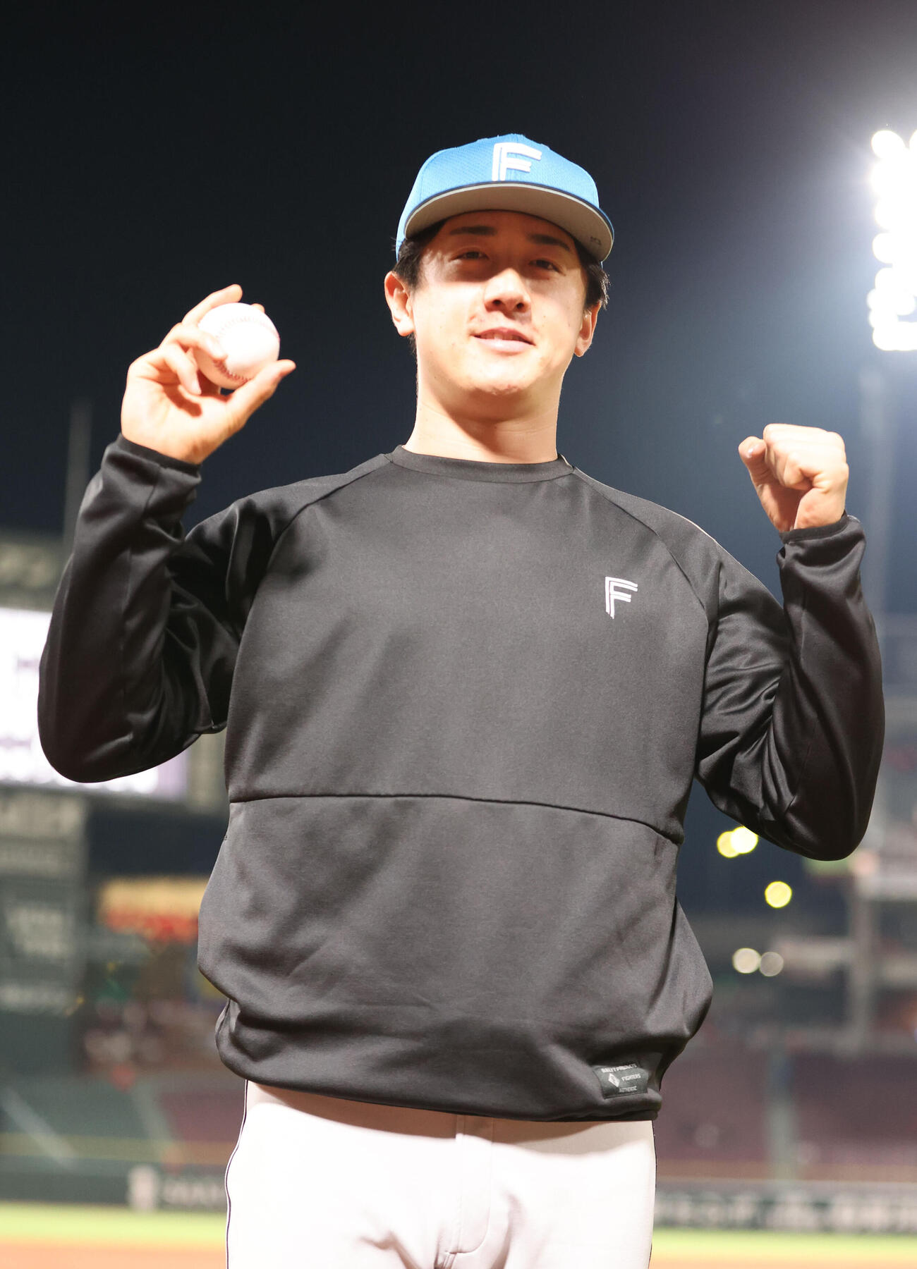 広島対日本ハム　勝利投手となった日本ハム北山亘基（撮影・梅根麻紀）