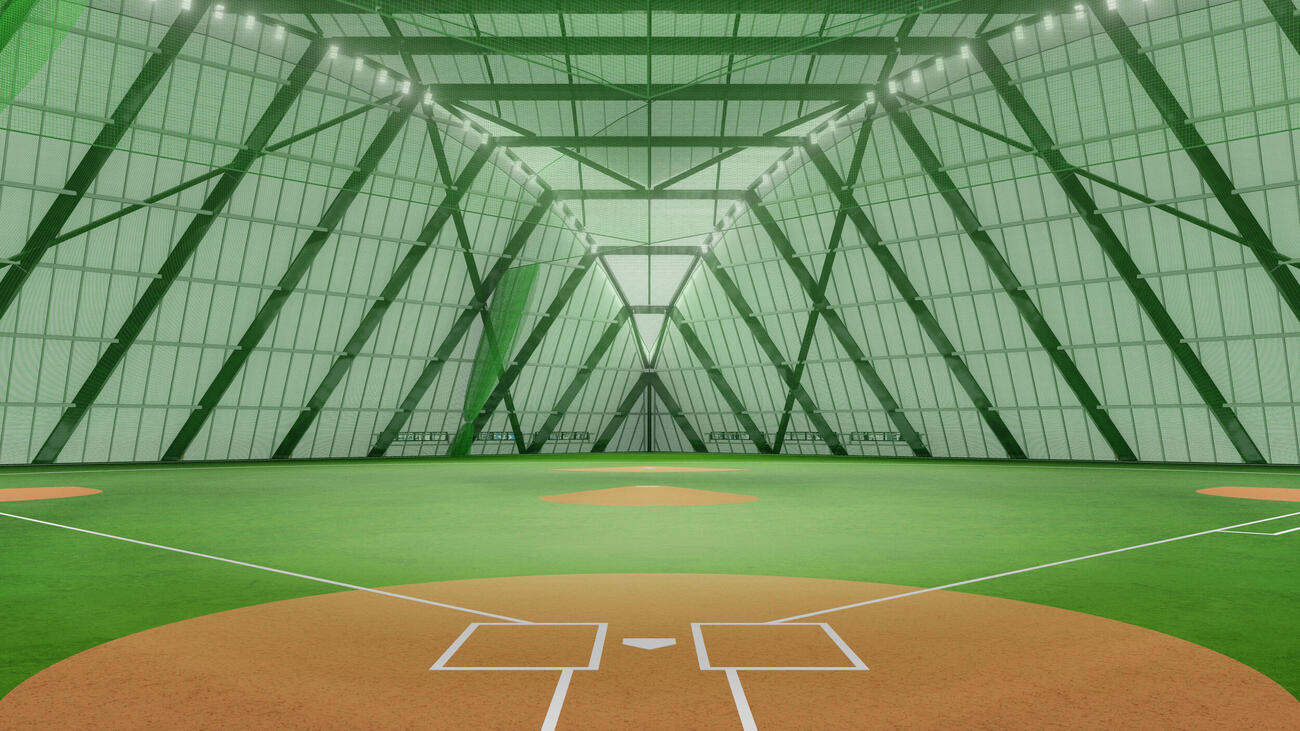 ヤクルトの新ファーム施設「Swallows Wings Square」の屋内練習場のイメージ（球団提供）
