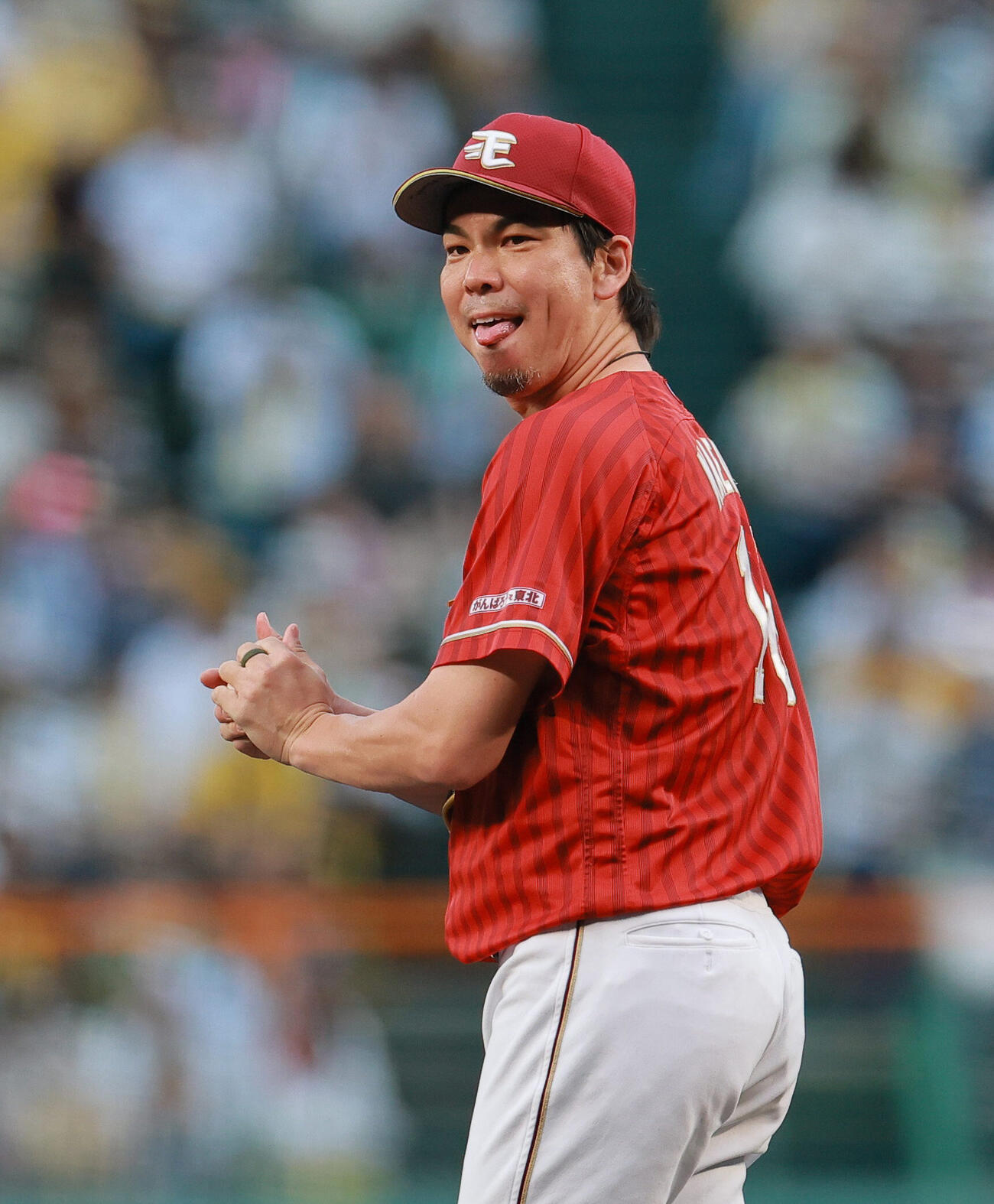 阪神対楽天　力投する楽天先発の前田健太（撮影・上山淳一）