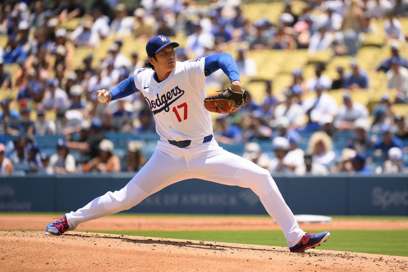 レイズ戦に登板したドジャース大谷(AP)