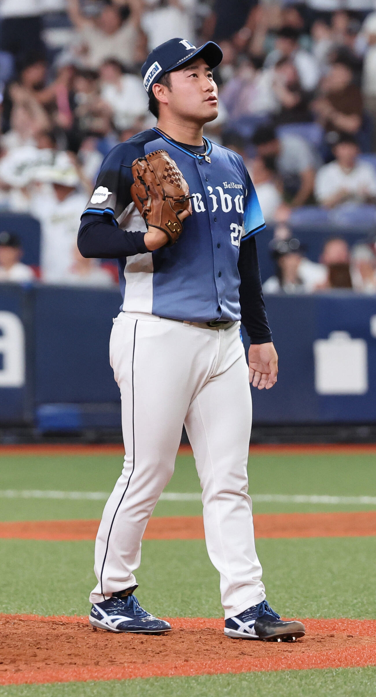 オリックス対西武　9回裏オリックス1死、太田に同点本塁打を許しガックリの西武岩城颯空（撮影・西尾就之）