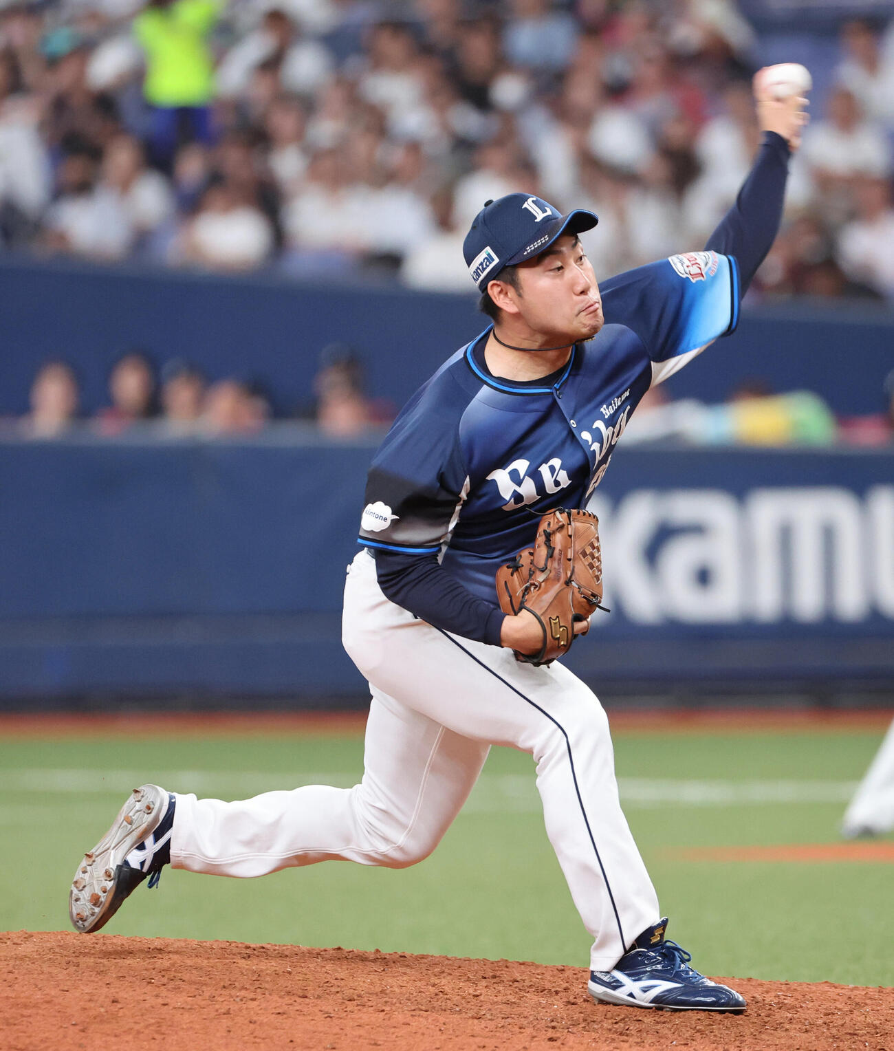 オリックス対西武　9回から登板の西武6番手岩城颯空（撮影・西尾就之）