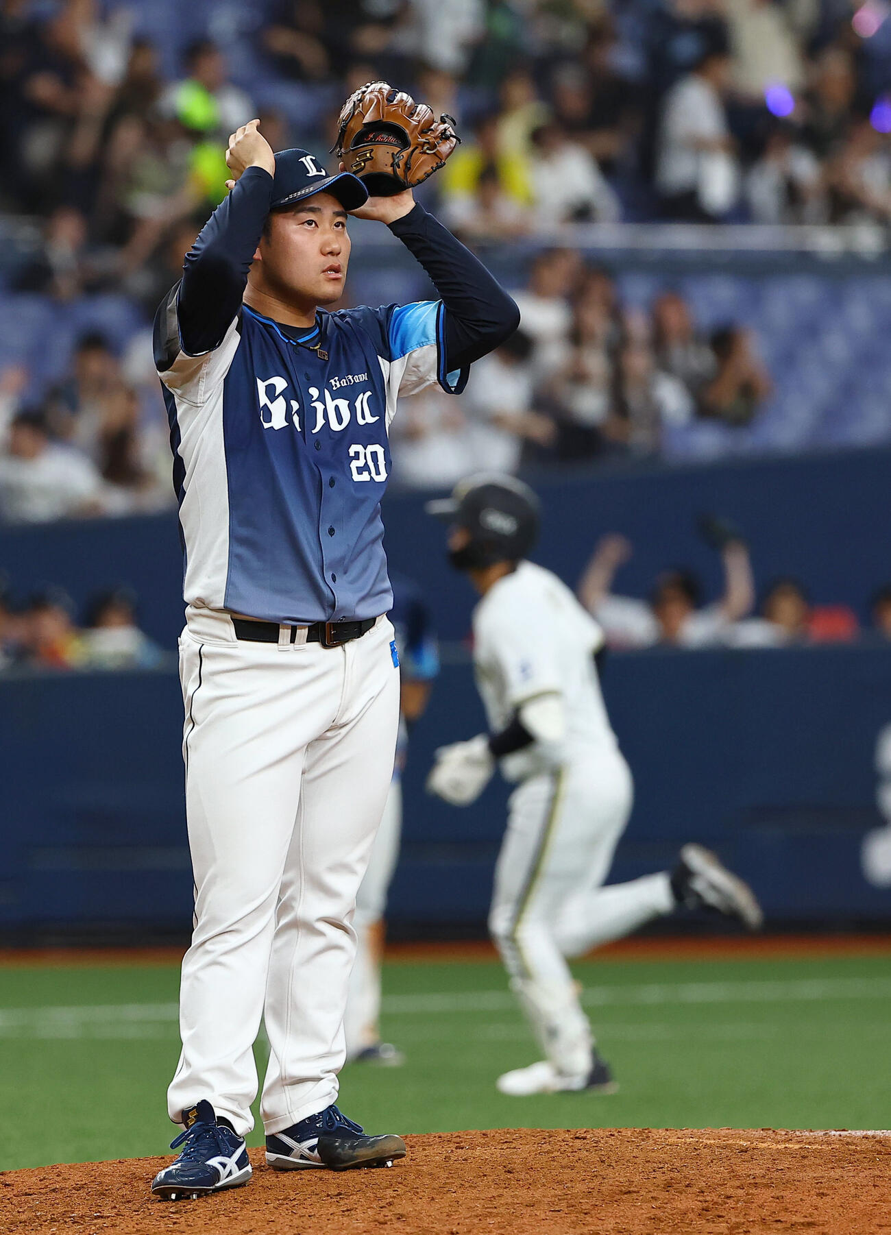 オリックス対西武　9回裏オリックス1死、岩城颯空は太田椋に同点本塁打を浴びる（撮影・上田博志)　