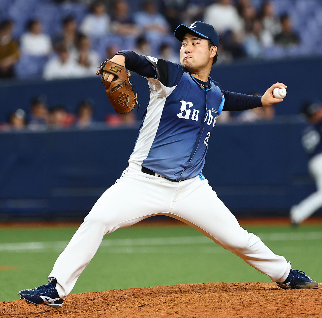 オリックス対西武　西武6番手の岩城颯空（撮影・上田博志)　