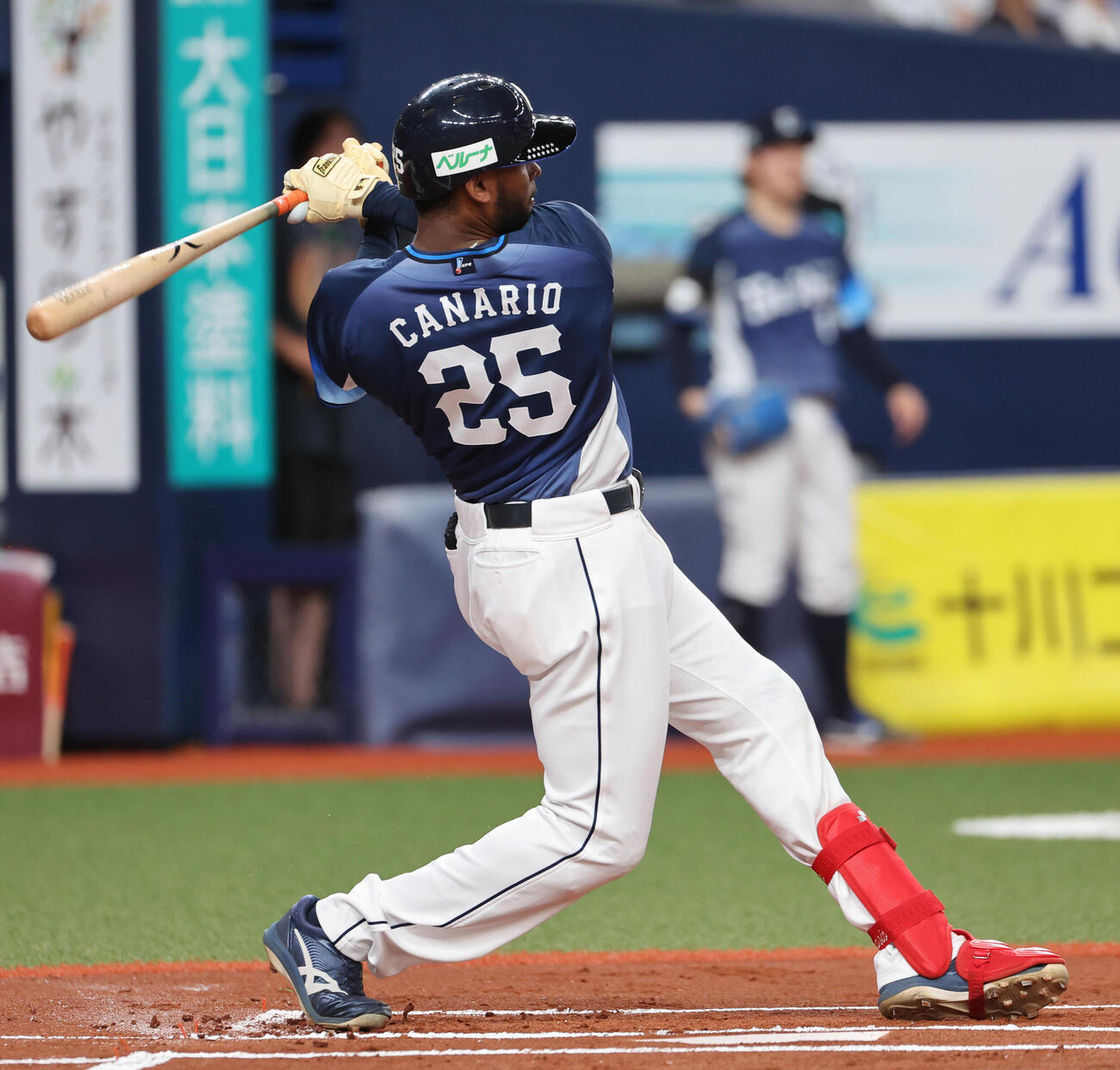 オリックス対西武　1回表西武2死二塁、アレクサンダー・カナリオは適時打を放つ（撮影・西尾就之）