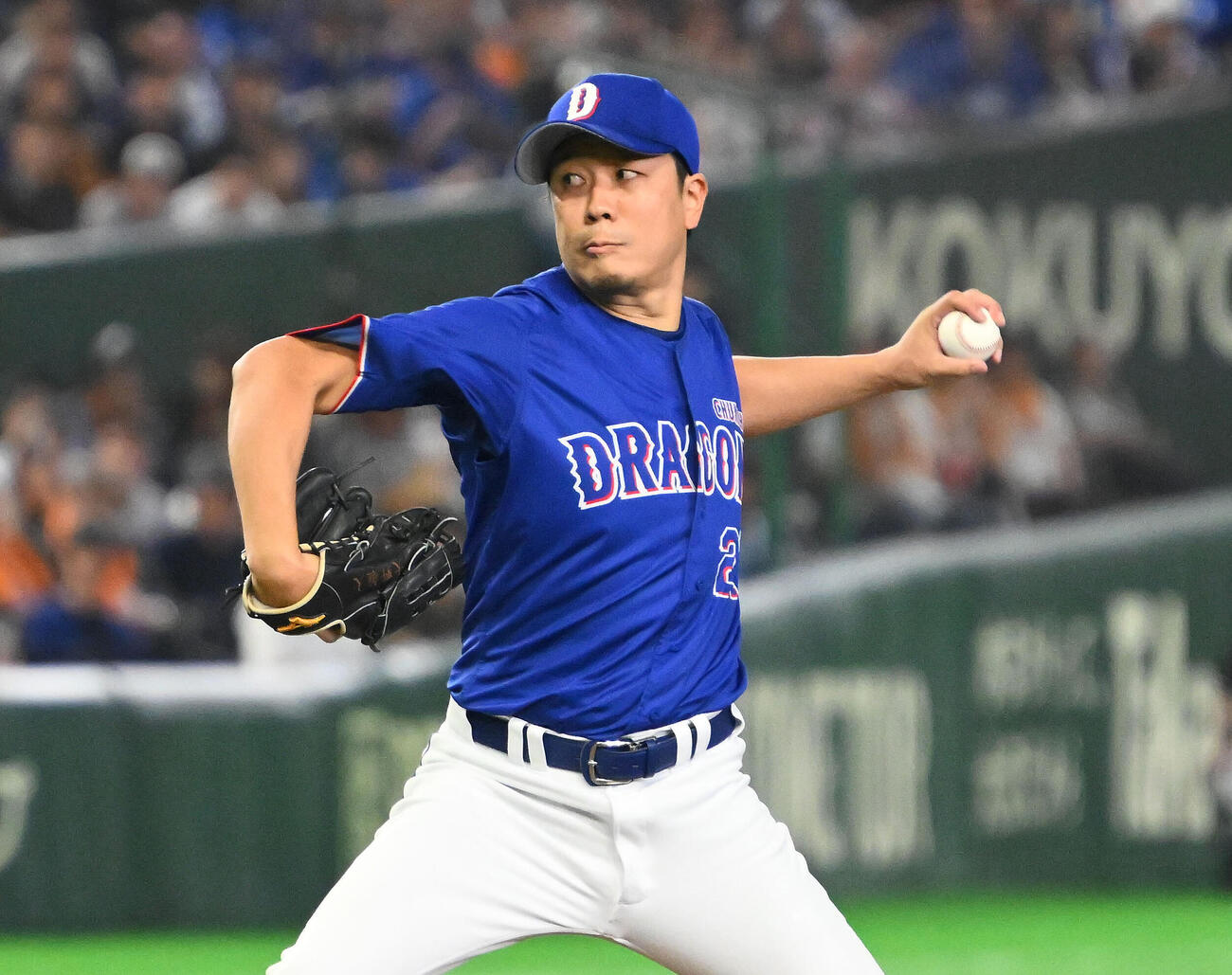 巨人対中日　中日先発の大野雄大（撮影・滝沢徹郎）