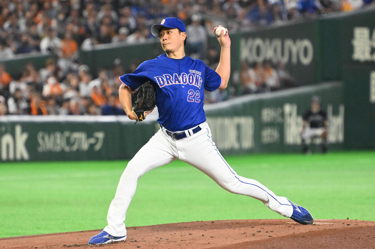 巨人対中日　中日先発の大野雄大（撮影・滝沢徹郎）