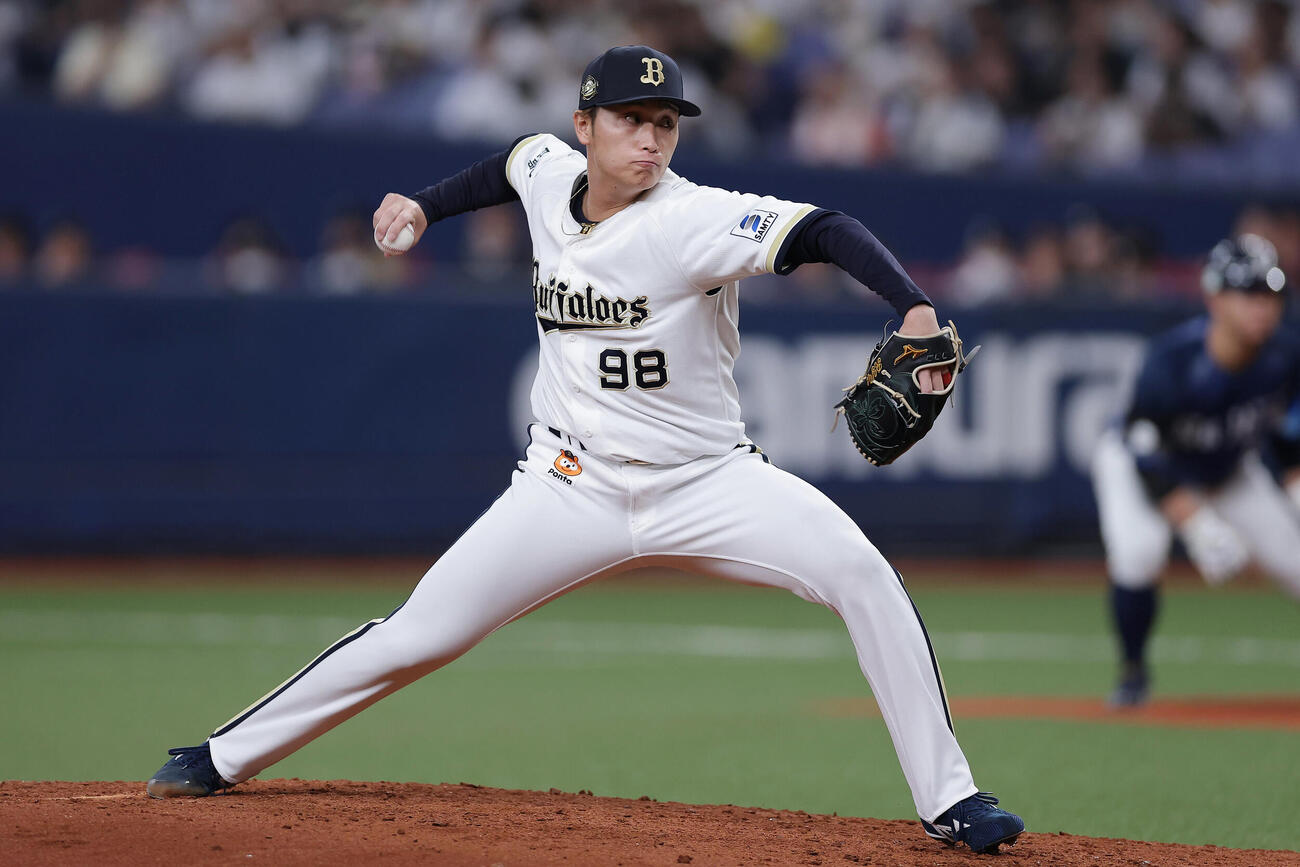 オリックス対西武　オリックス2番手の権田琉成（撮影・前田充）