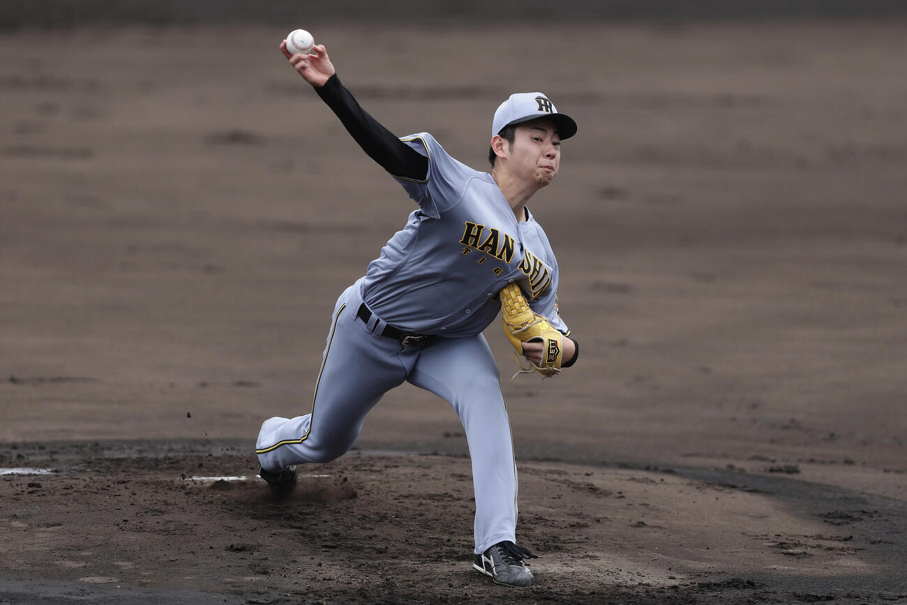 ファーム・リーグ西地区オリックス戦で先発し力投する阪神下村海翔（撮影・前田充）