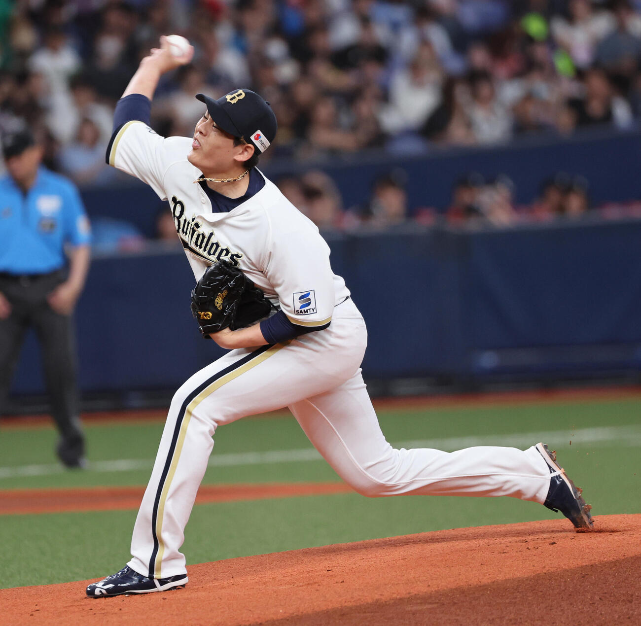 オリックス対西武　力投するオリックス先発の九里亜蓮（撮影・西尾就之）
