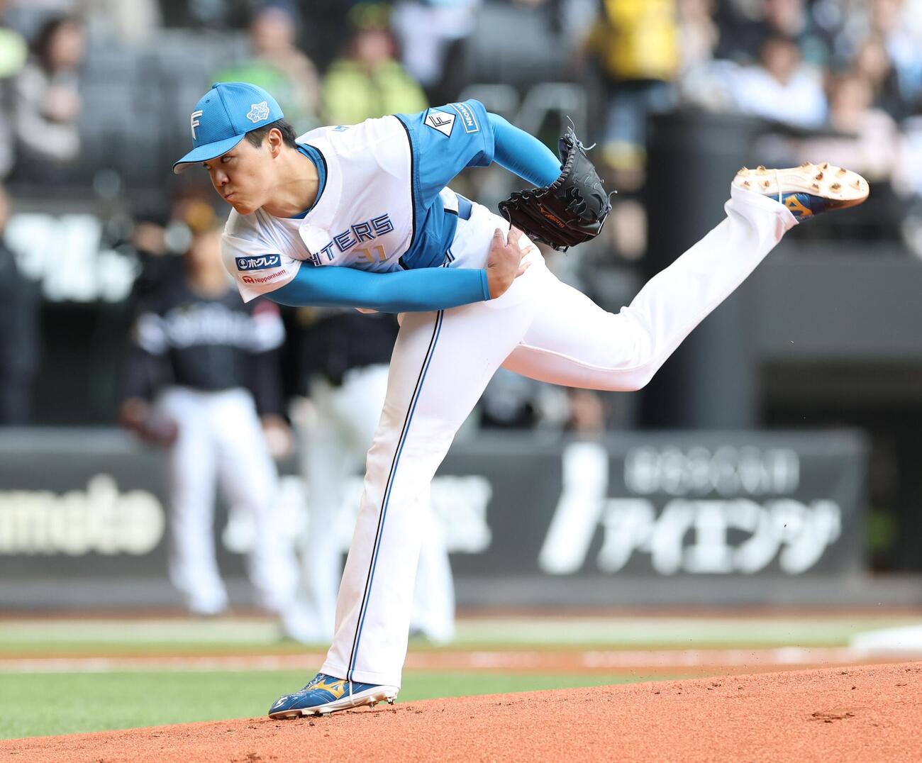 日本ハム対ソフトバンク　日本ハム先発の柴田獅子（撮影・黒川智章）