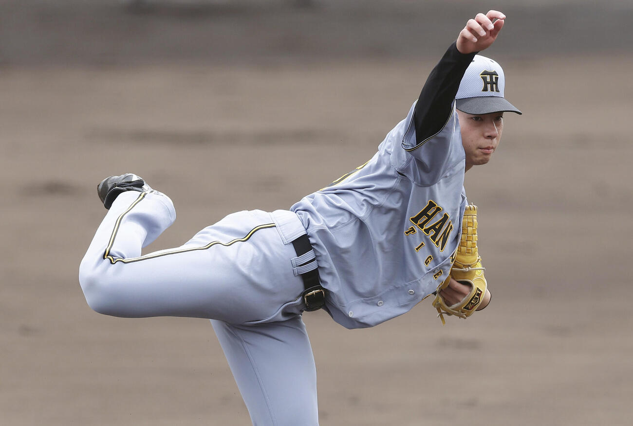 ファーム・リーグ西地区オリックス戦で先発し力投する阪神下村海翔（撮影・前田充）