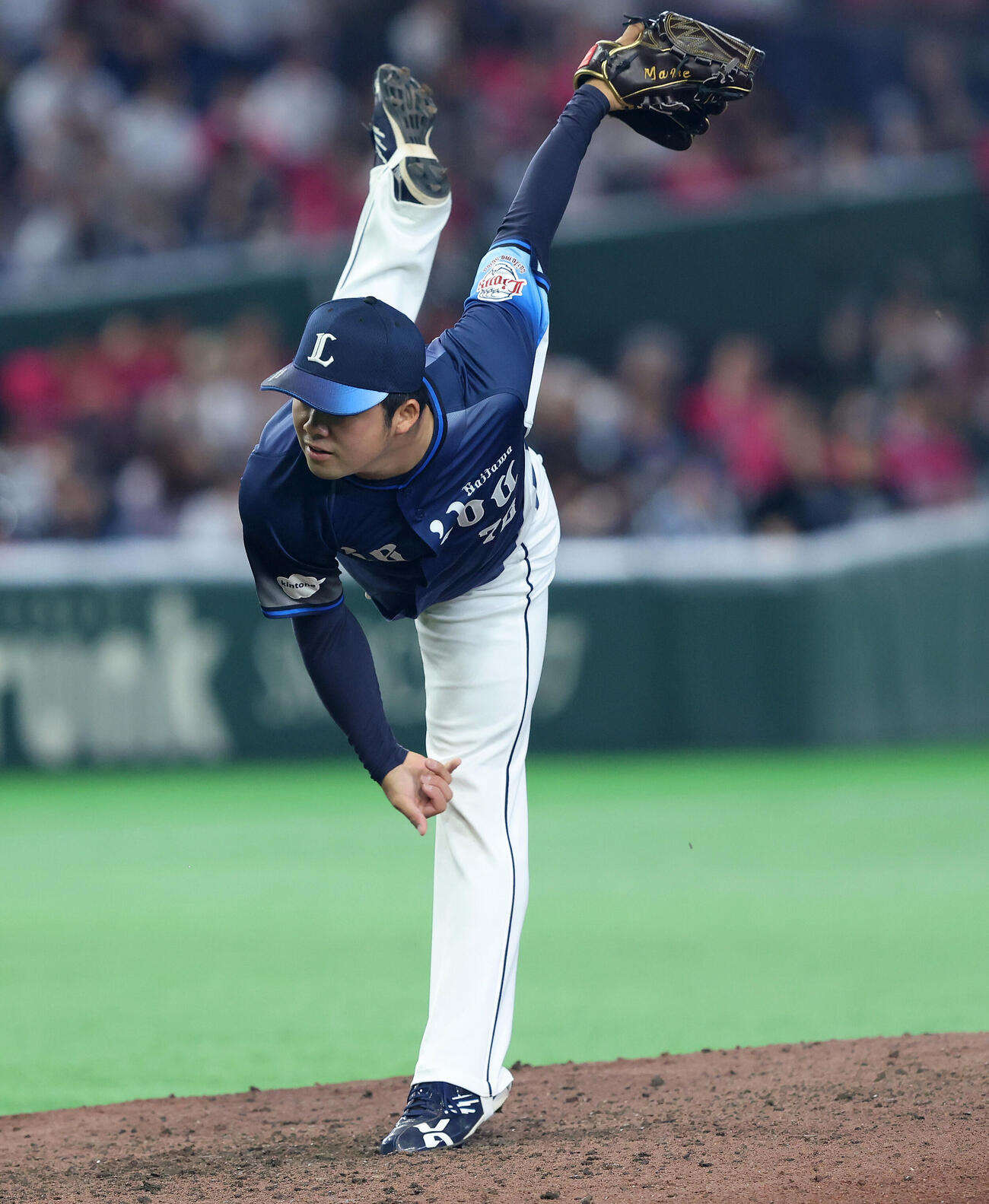 楽天対西武　延長10裏、力投する豆田泰志（撮影・河田真司）