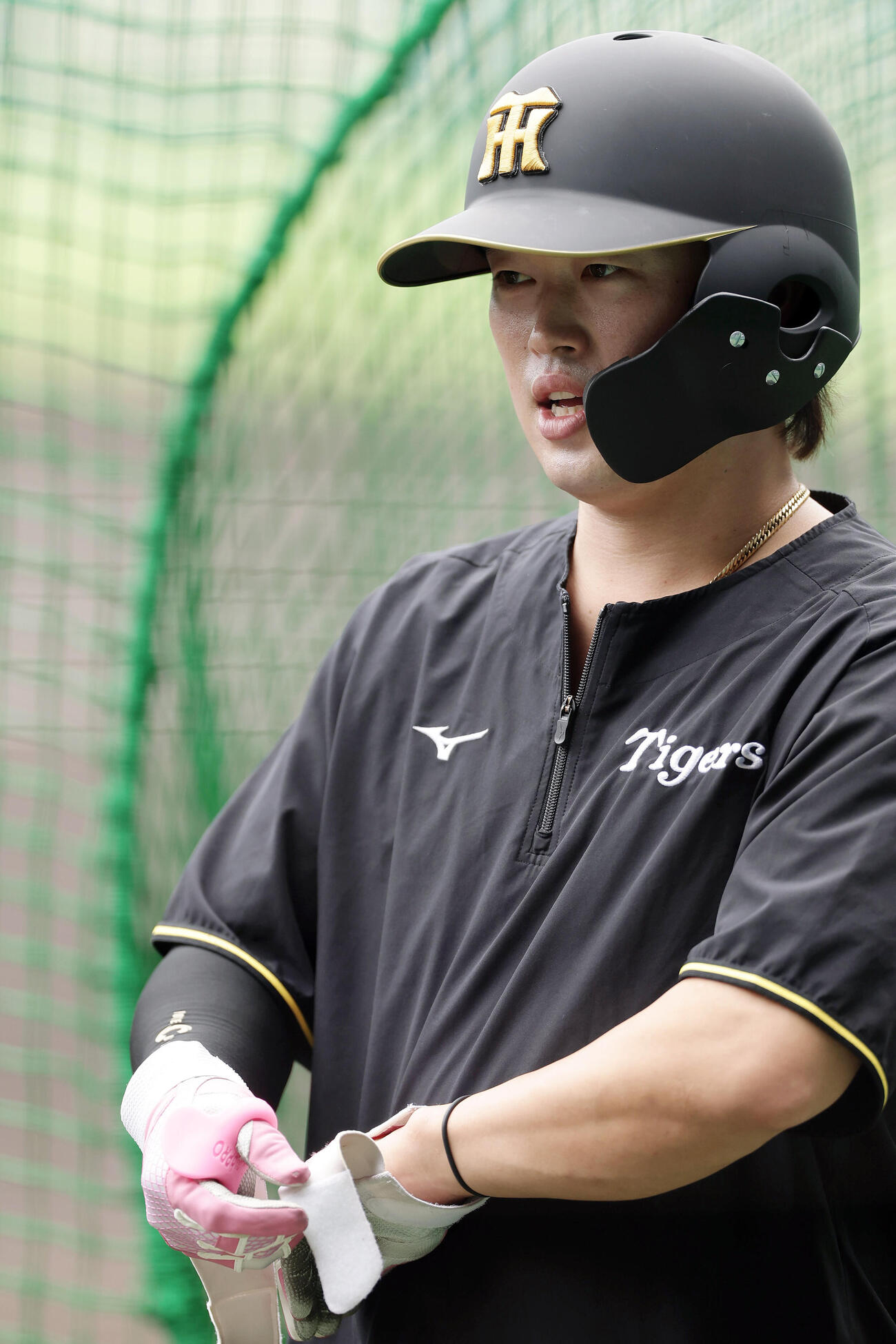 阪神対ヤクルト　打撃練習を行う阪神浜田太貴（撮影・前田充）