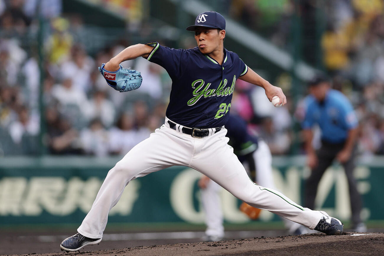 阪神対ヤクルト　力投するヤクルト先発の山野太一（撮影・前田充）