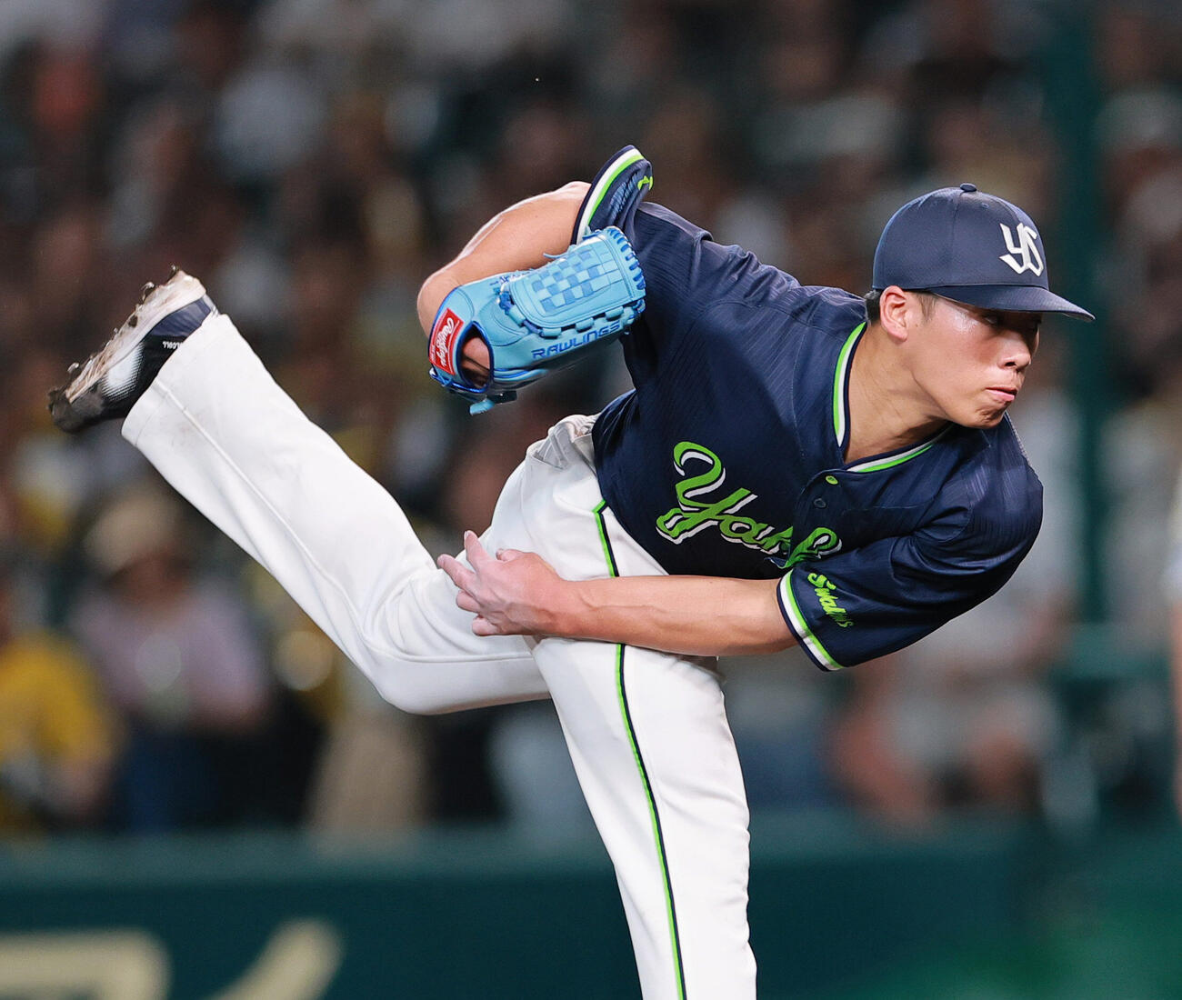 阪神対ヤクルト　力投するヤクルト山野太一（撮影・上山淳一）