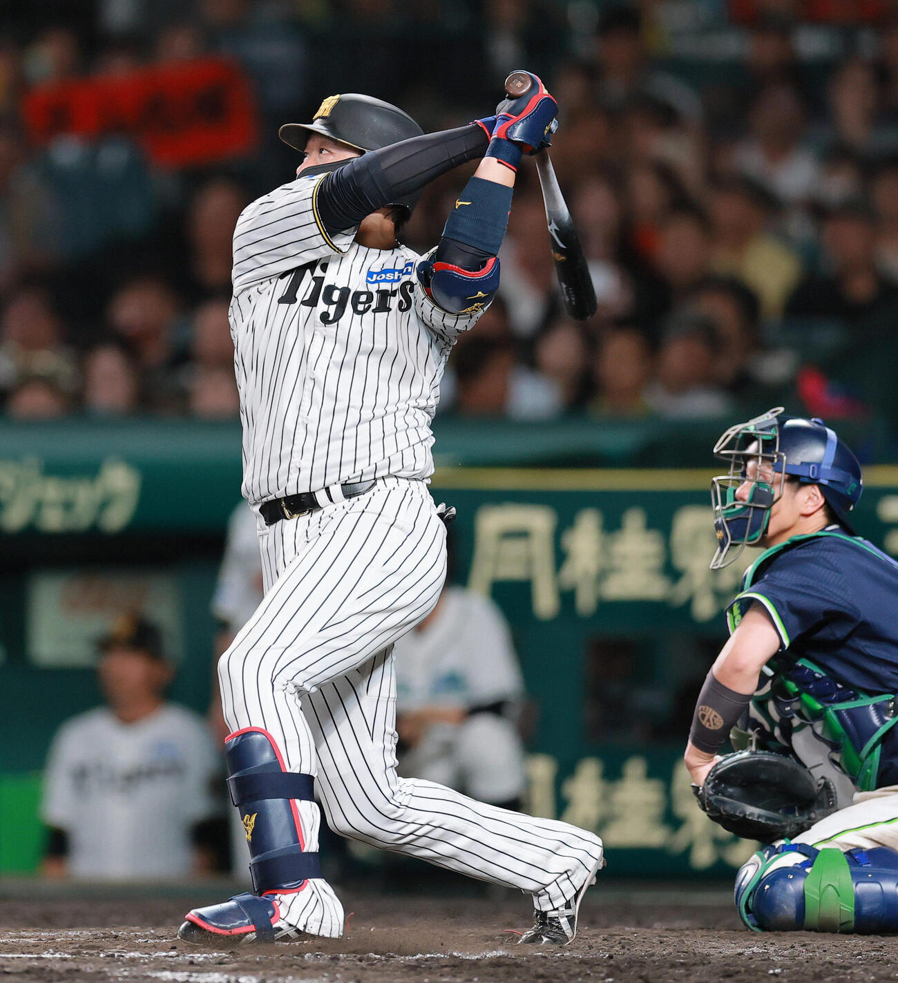 阪神対ヤクルト　8回裏阪神2死一塁、大山悠輔は2点本塁打を放つ（撮影・上山淳一）