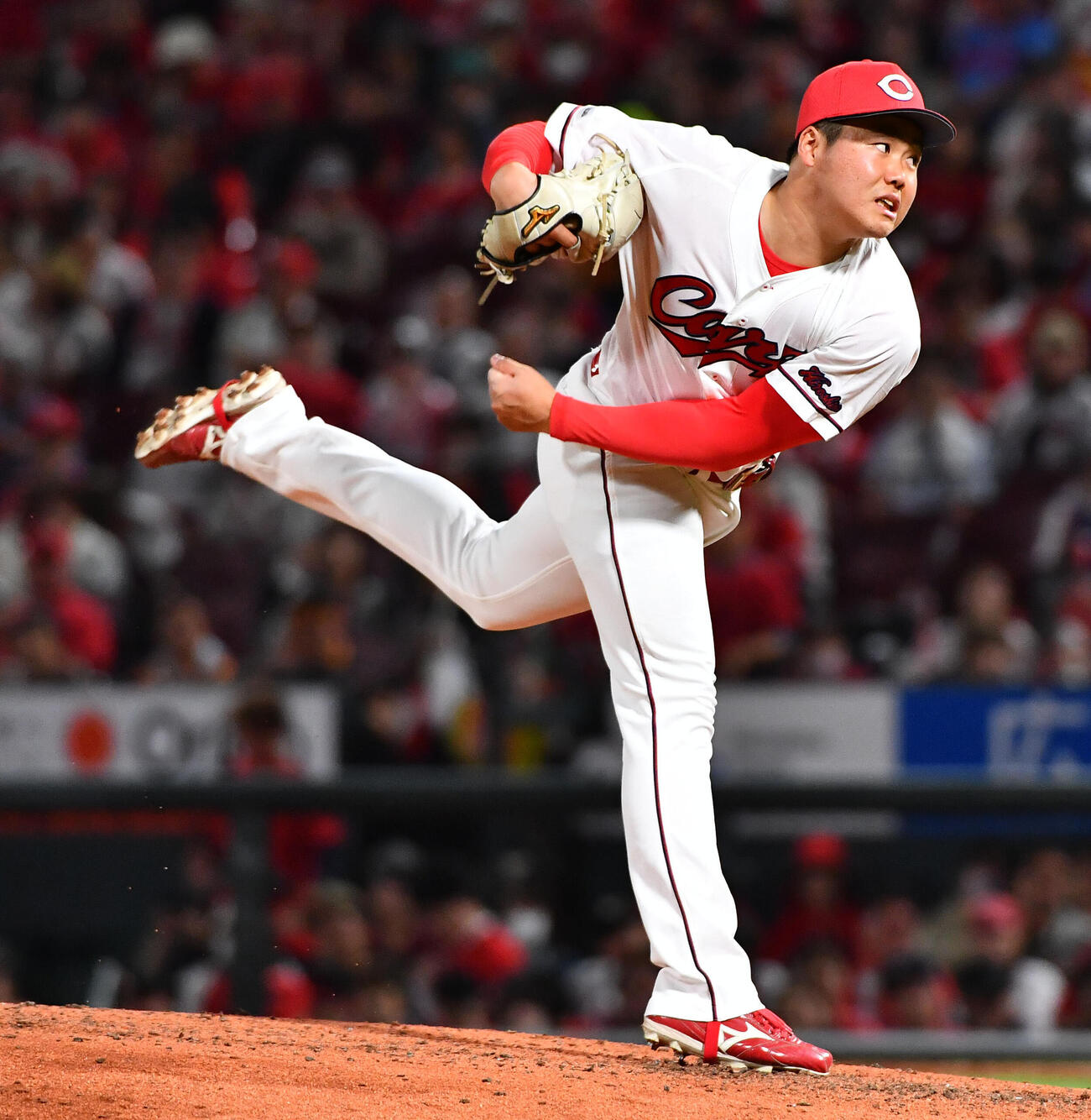 広島対巨人　7回表から登板した、広島3番手の高太一（撮影・岩下翔太）