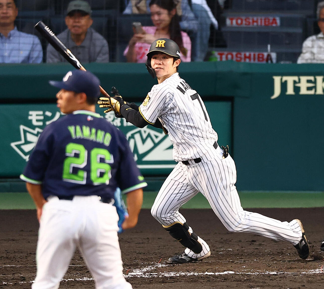 阪神対ヤクルト　3回裏阪神1死、中野拓夢は安打を放つ（撮影・上田博志)