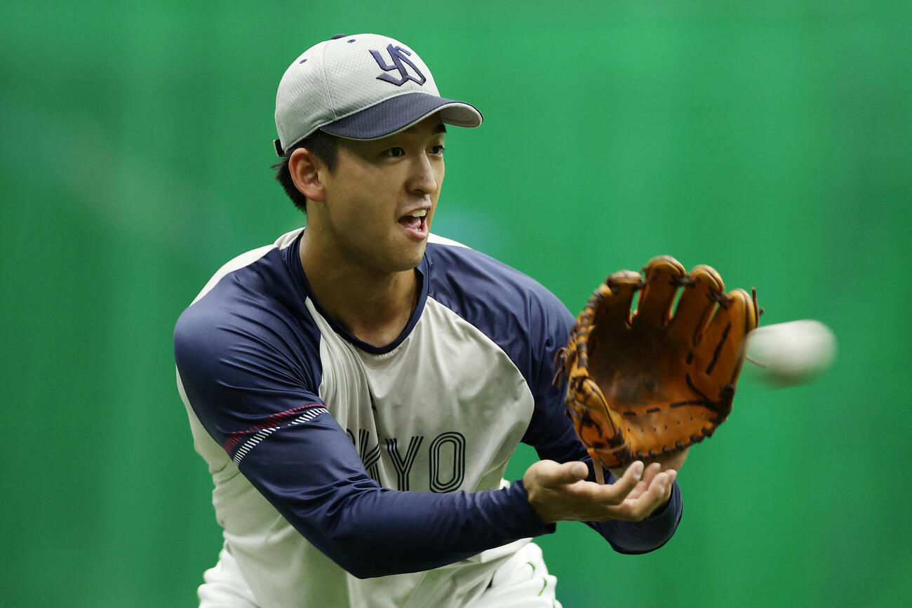 阪神対ヤクルト　練習を行うヤクルト松下歩叶（撮影・前田充）