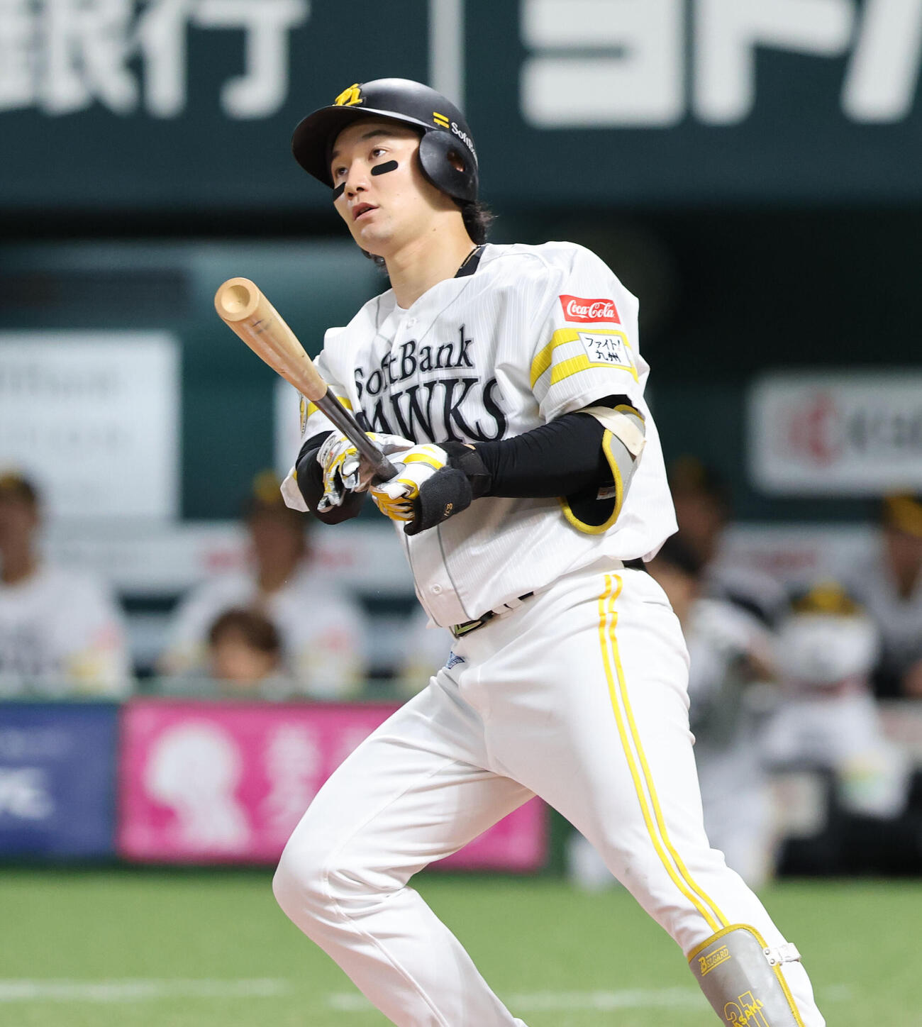ソフトバンク対オリックス　1回裏ソフトバンク無死、正木智也は左越えに先制本塁打を放つ（撮影・梅根麻紀）