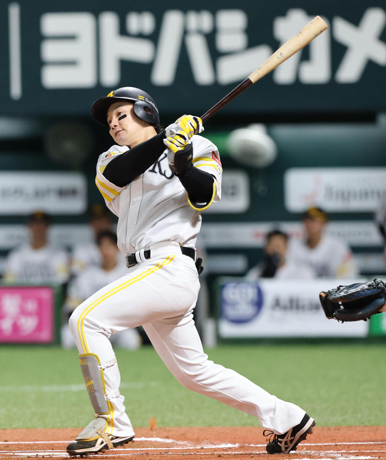ソフトバンク対オリックス　1回裏ソフトバンク無死、正木智也は左越えに先制本塁打を放つ（撮影・梅根麻紀）