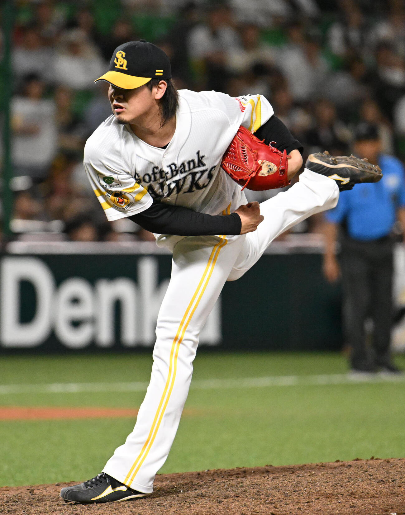 ソフトバンク対オリックス　ソフトバンク6番手投手の杉山一樹（撮影・林敢治）