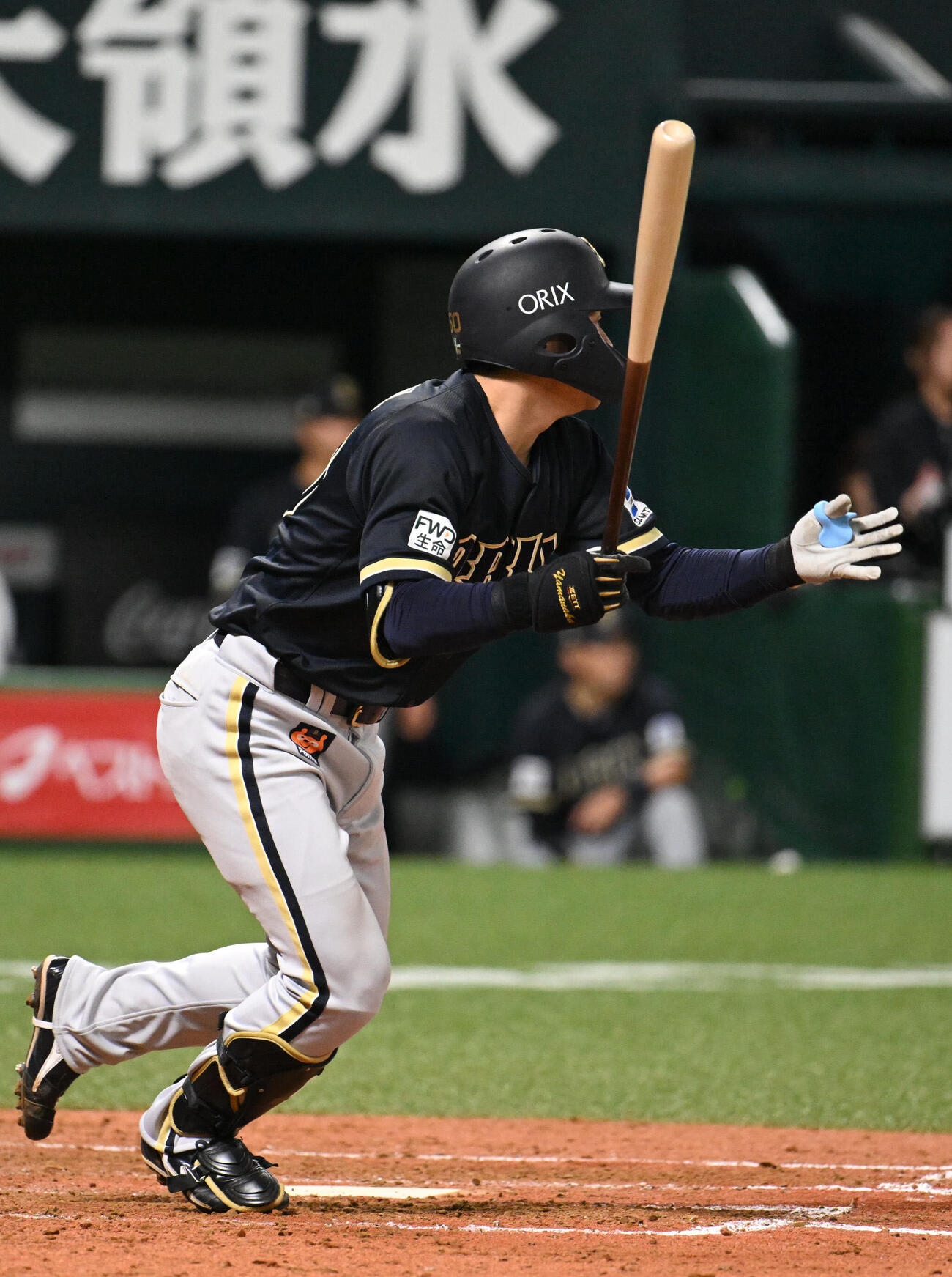 ソフトバンク対オリックス　5回表オリックス無死、山中稜真は中前安打を放つ（撮影・林敢治）