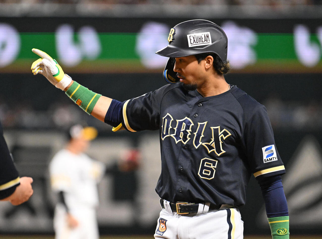 ソフトバンク対オリックス　8回表オリックス1死、宗佑磨は中前安打を放つ（撮影・林敢治）