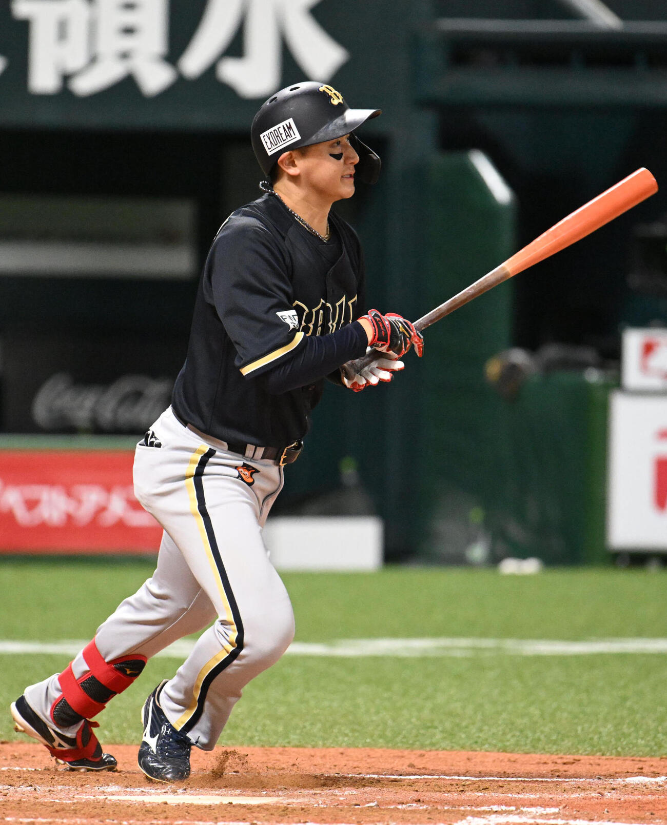 ソフトバンク対オリックス　9回表オリックス無死一塁、紅林弘太郎は中前安打を放つ（撮影・林敢治）